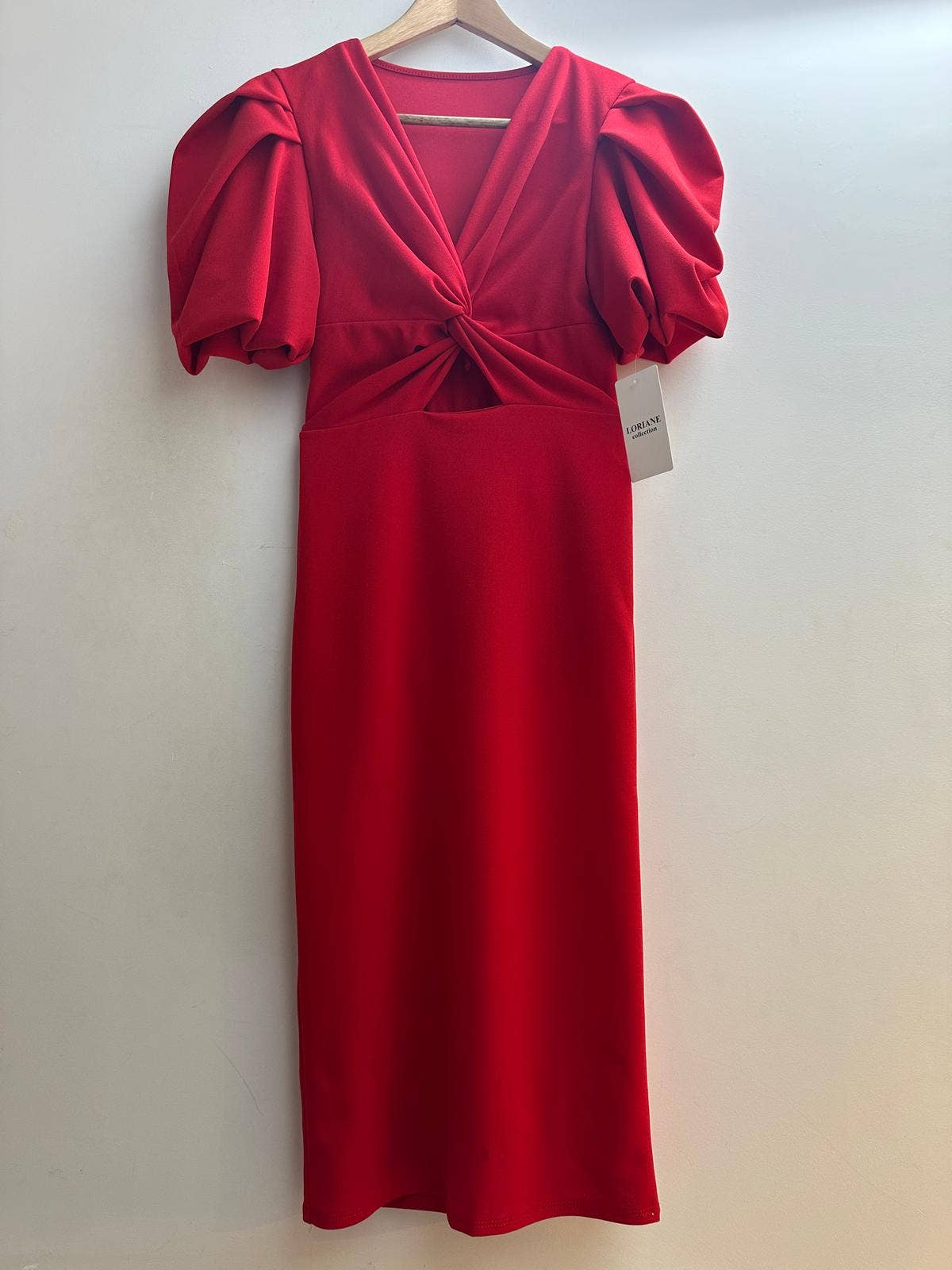 6247U Robe midi uni: Rouge