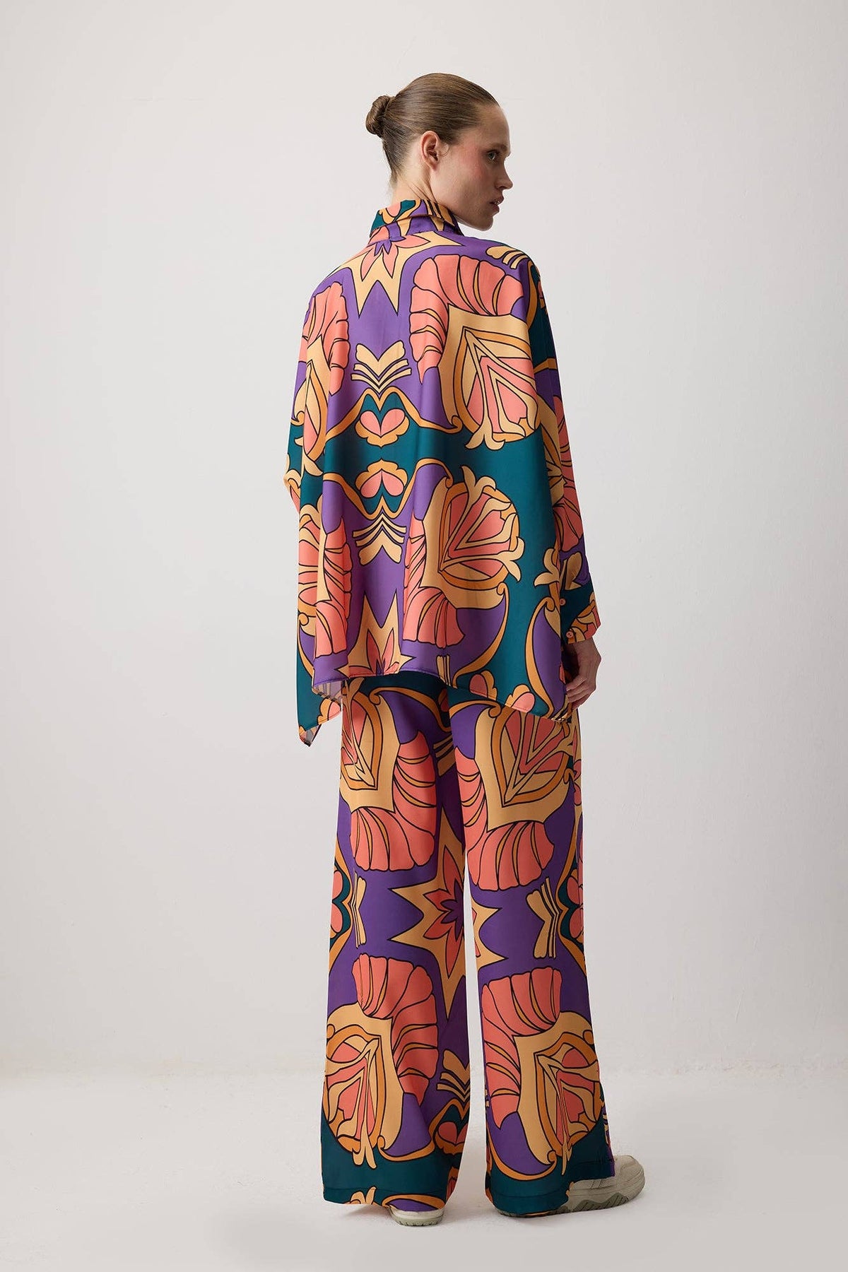 ENSEMBLE CHEMISE ET PANTALON À MOTIFS: Orange