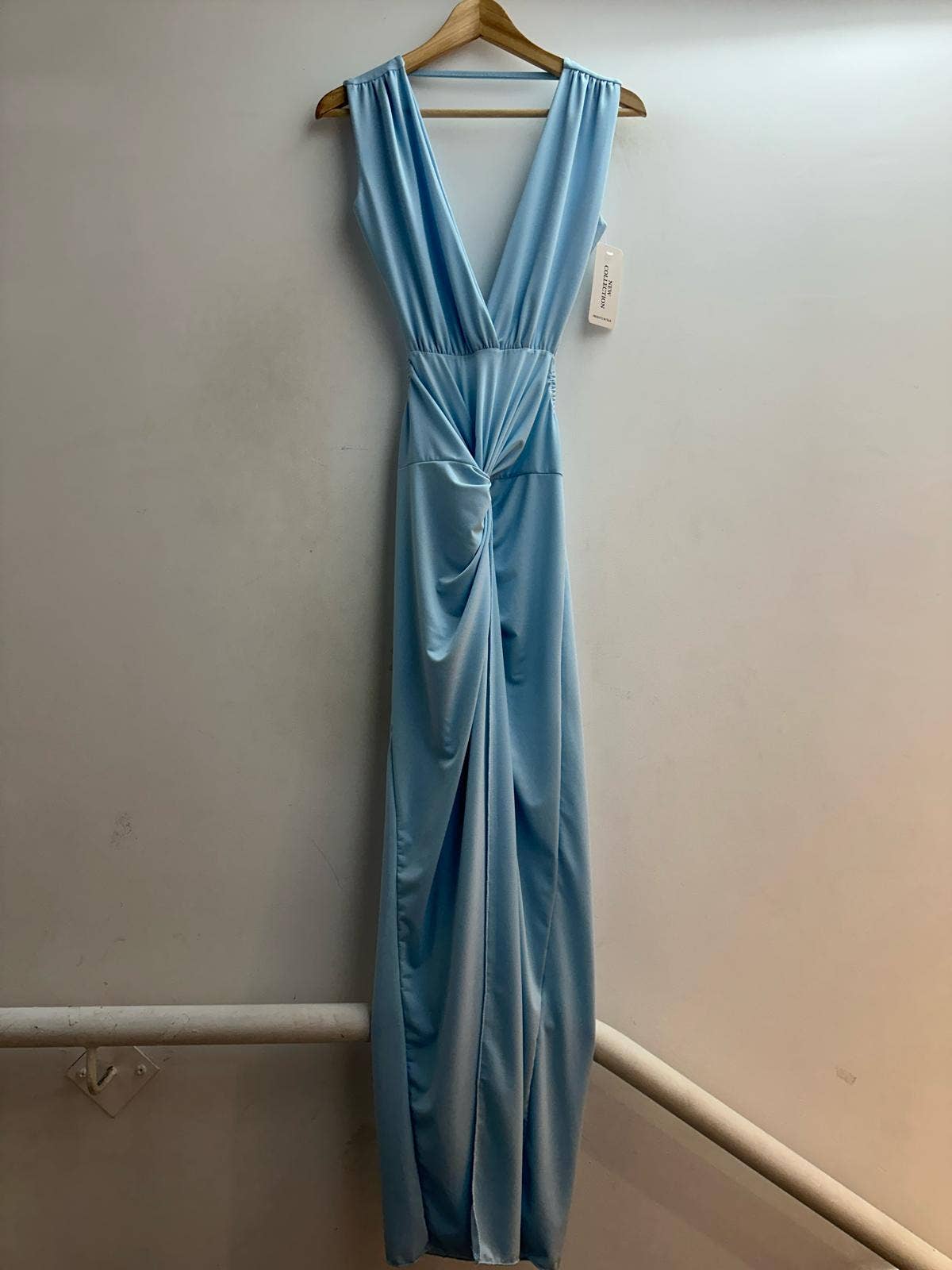 5997 Robe longue uni dos nu taille unique: NOIR / Taille unique