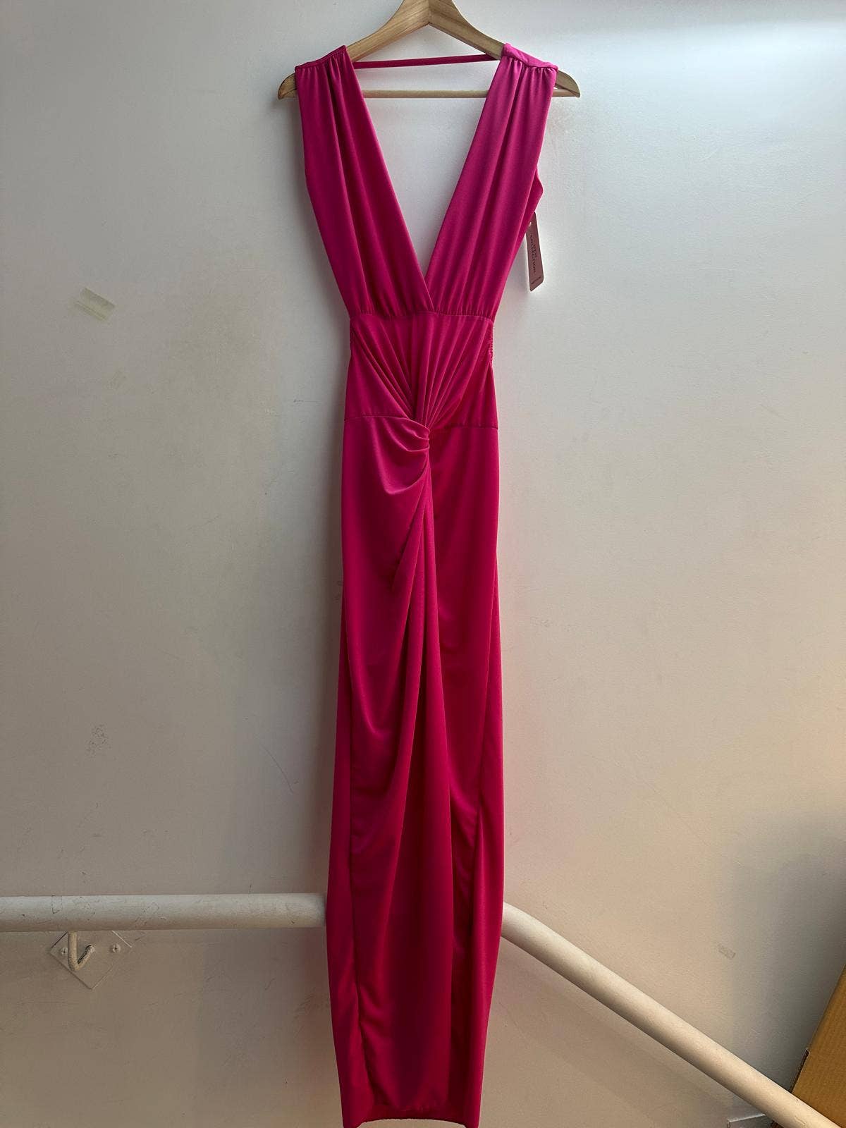 5997 Robe longue uni dos nu taille unique: NOIR / Taille unique