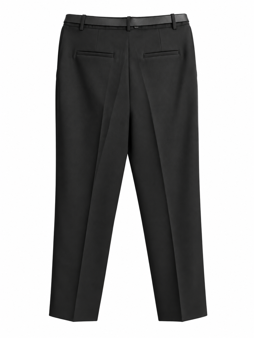 Pantalon tailleur noir chic avec ceinture
