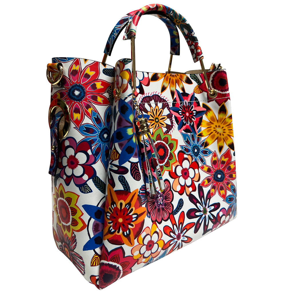 Sac seau Modarno pour femme en cuir véritable et sac intérieur mo: Forêt Joyeuse