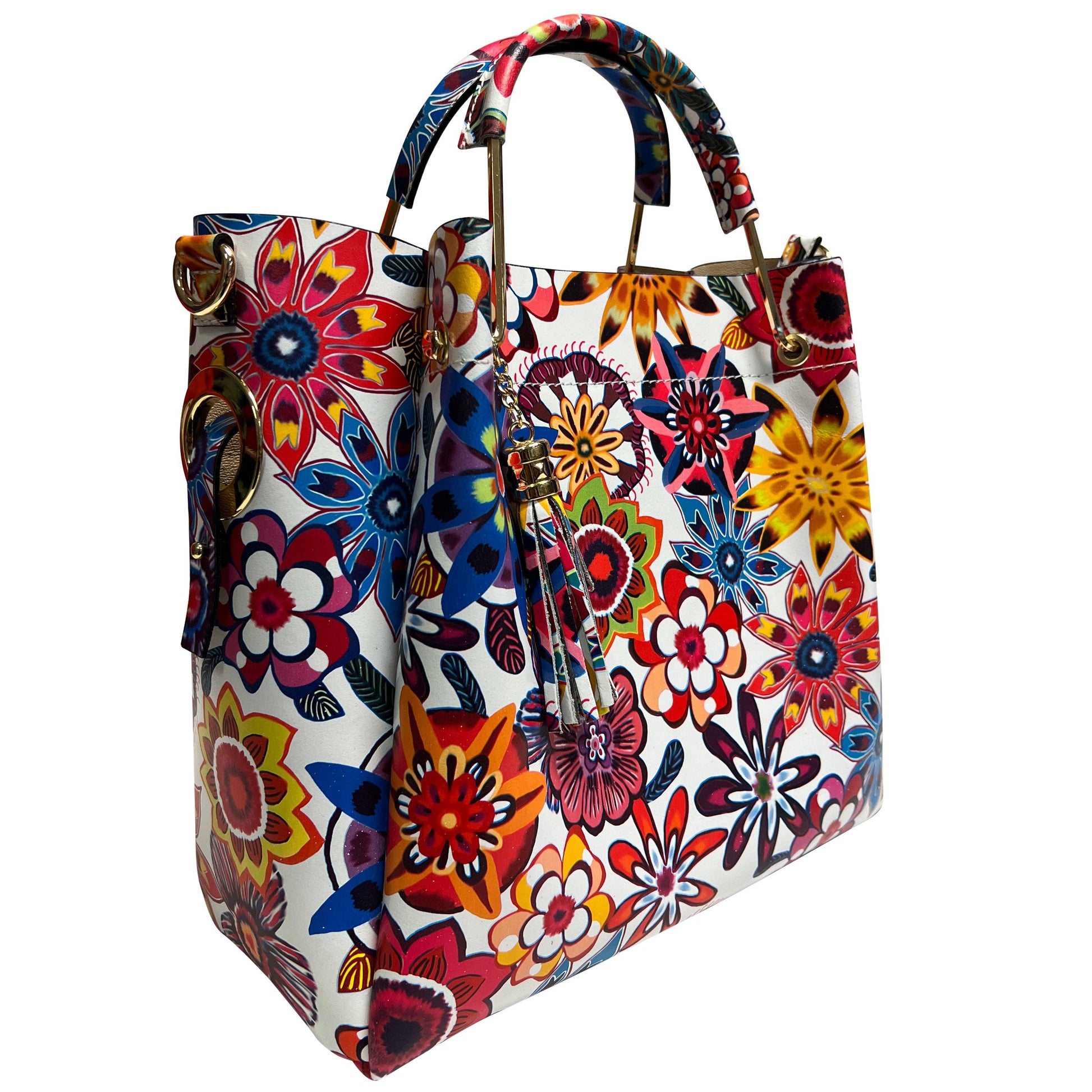 Sac seau Modarno pour femme en cuir véritable et sac intérieur mo: Forêt Joyeuse