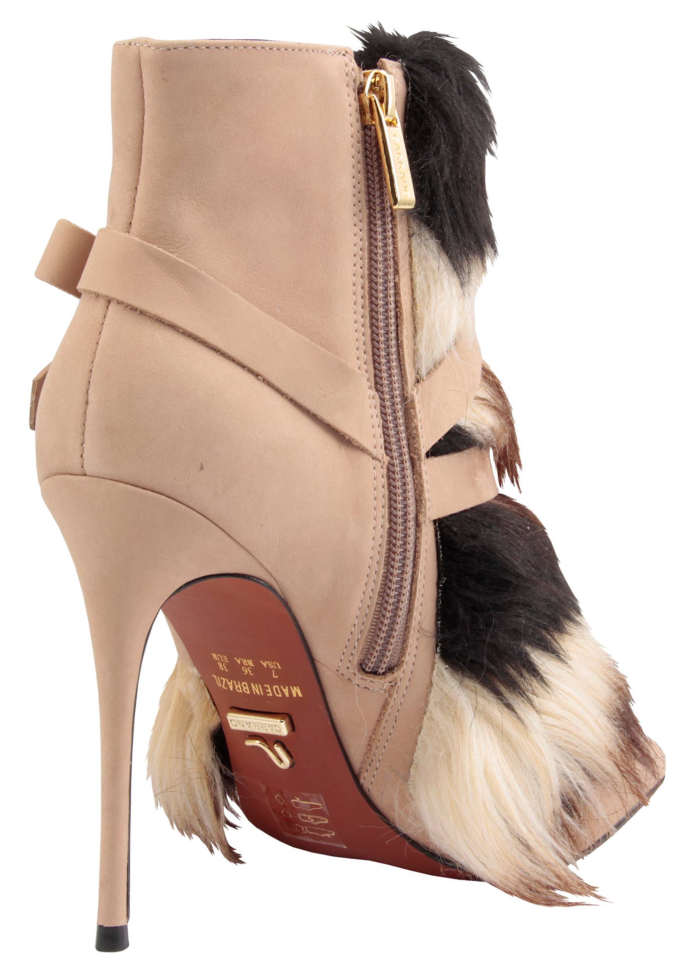 *Almost Gone* Bottines à talons aiguilles en cuir avec fourrure 130367: 8