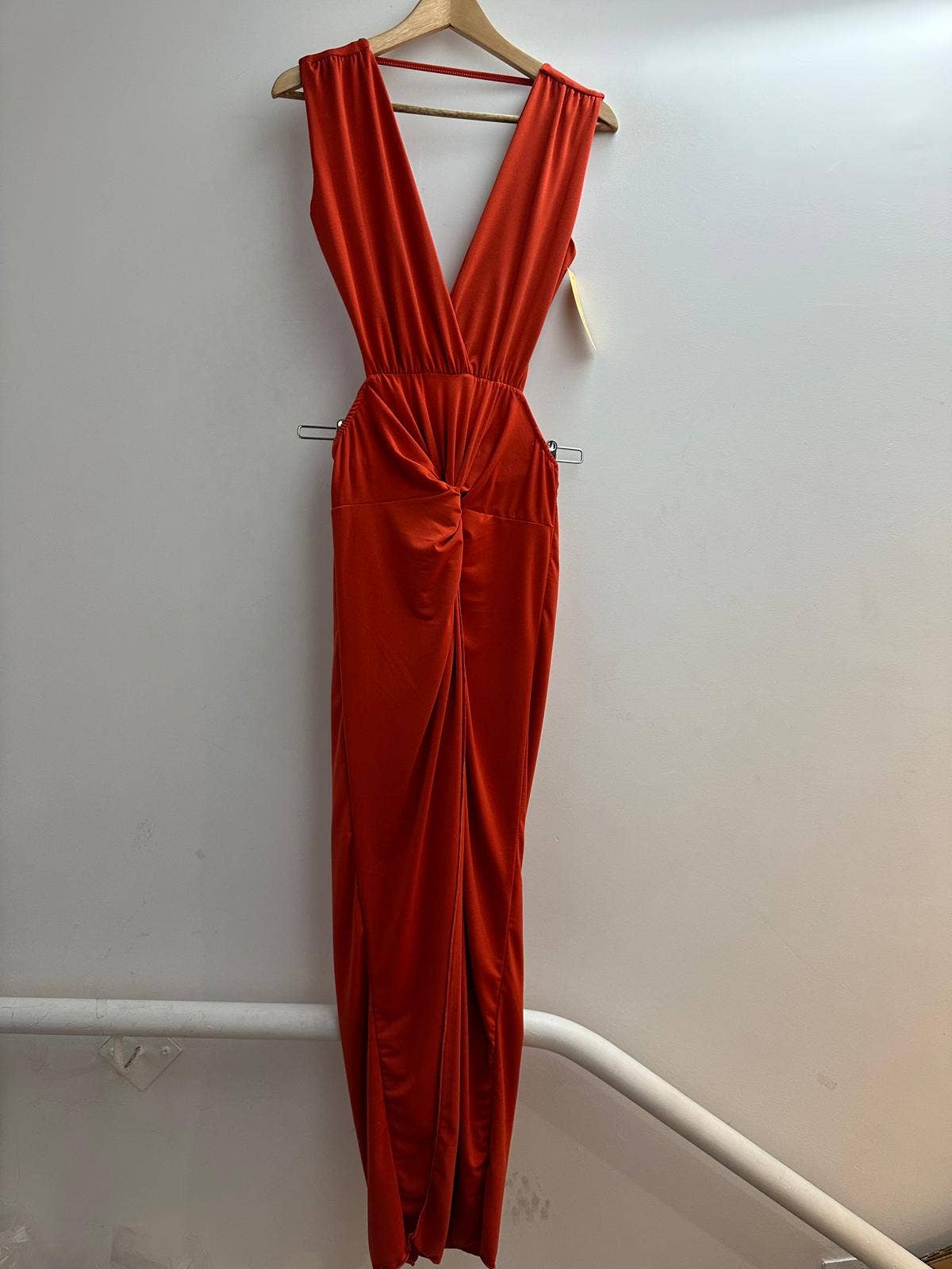 5997 Robe longue uni dos nu taille unique: NOIR / Taille unique