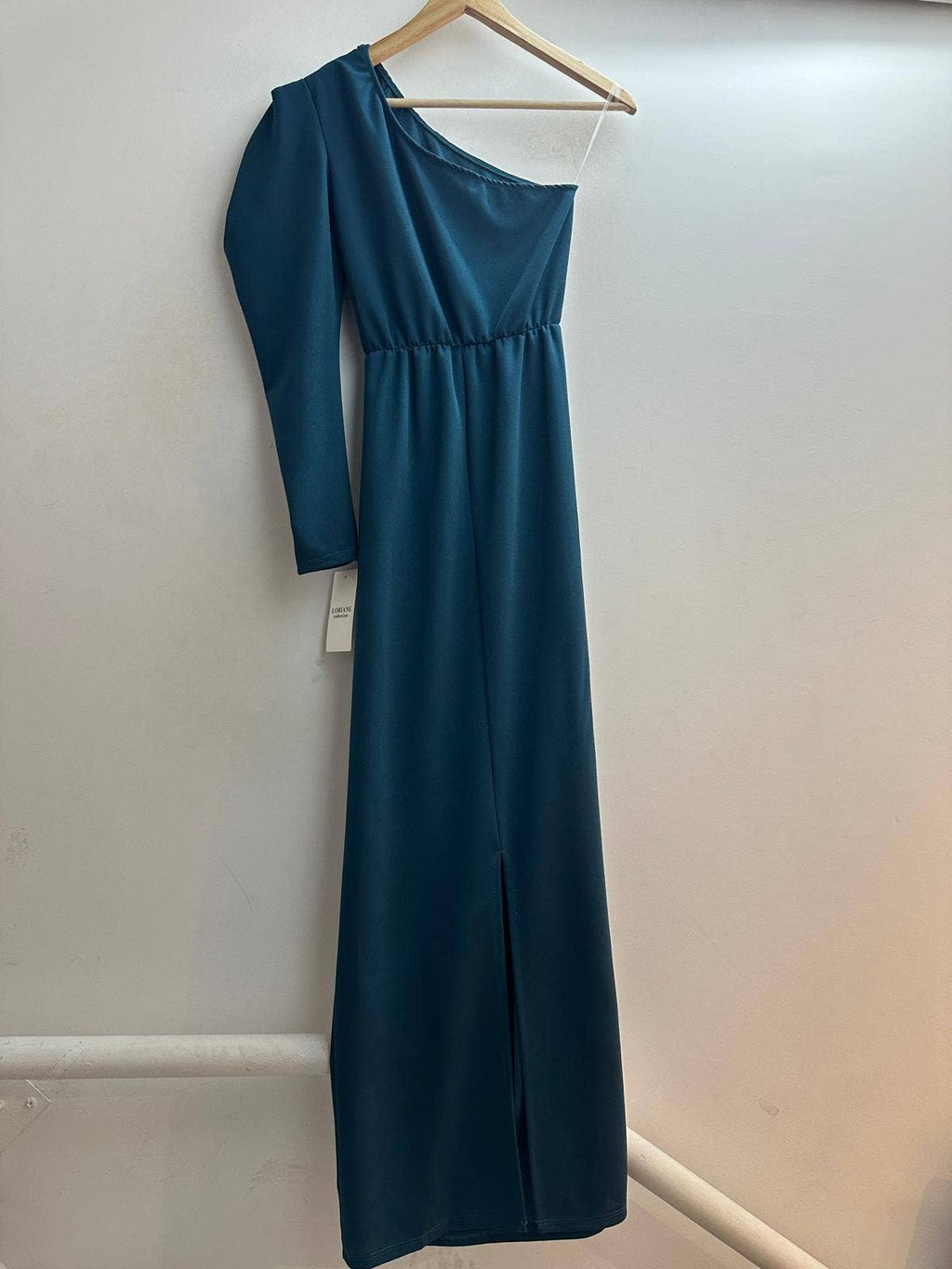 6849  robe longue avec une manche taille unique: Rouille / Taille unique