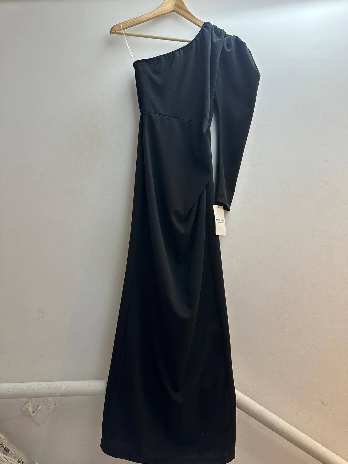 6849  robe longue avec une manche taille unique: Rouille / Taille unique