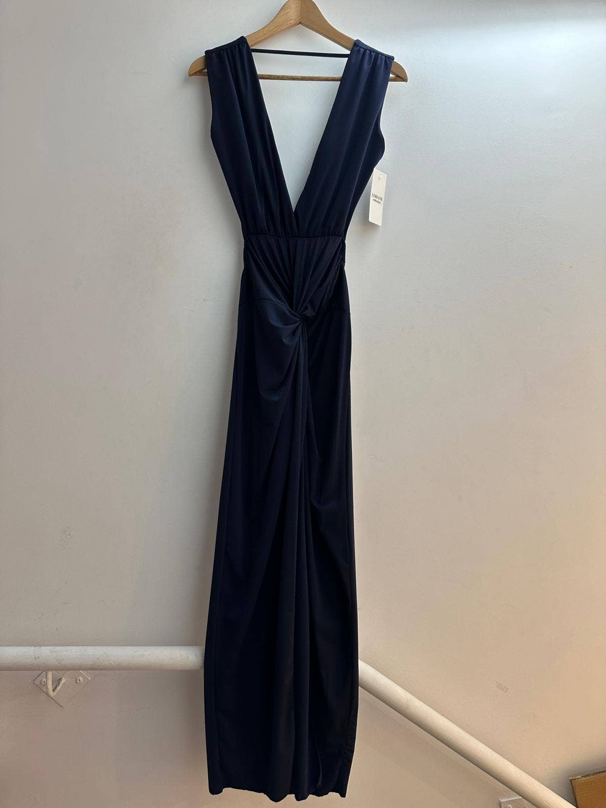 5997 Robe longue uni dos nu taille unique: NOIR / Taille unique