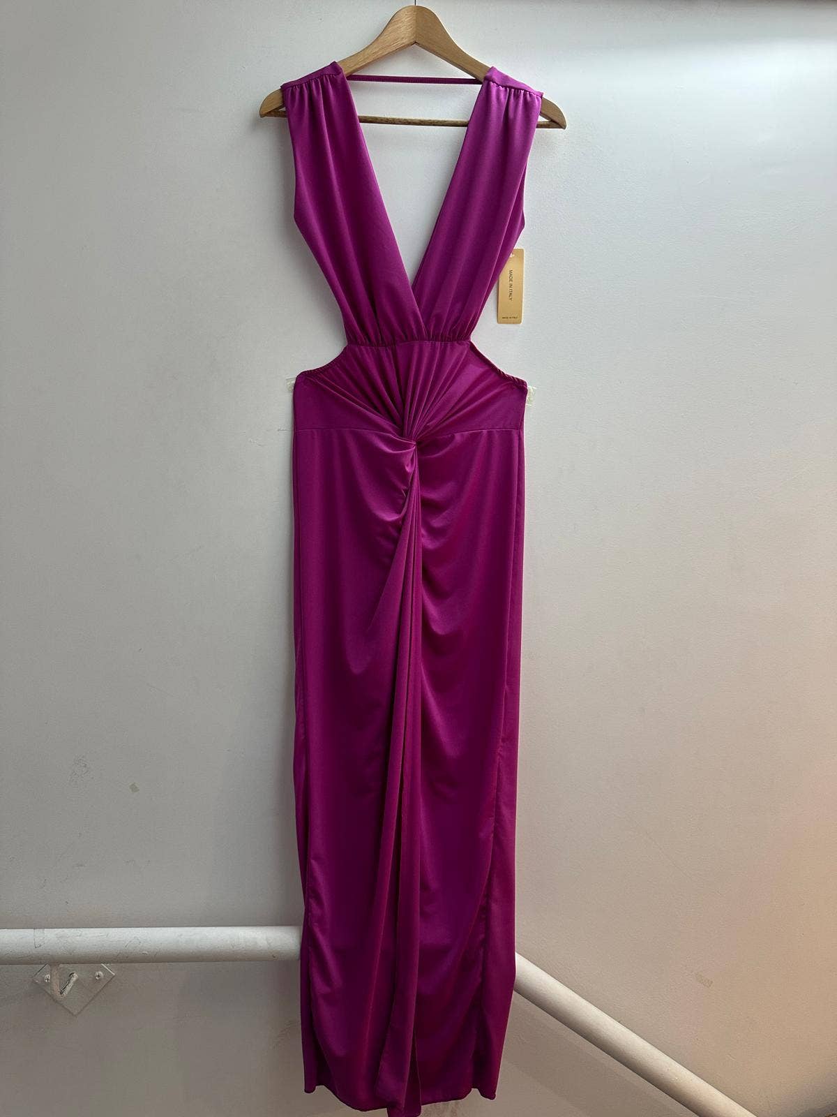 5997 Robe longue uni dos nu taille unique: NOIR / Taille unique