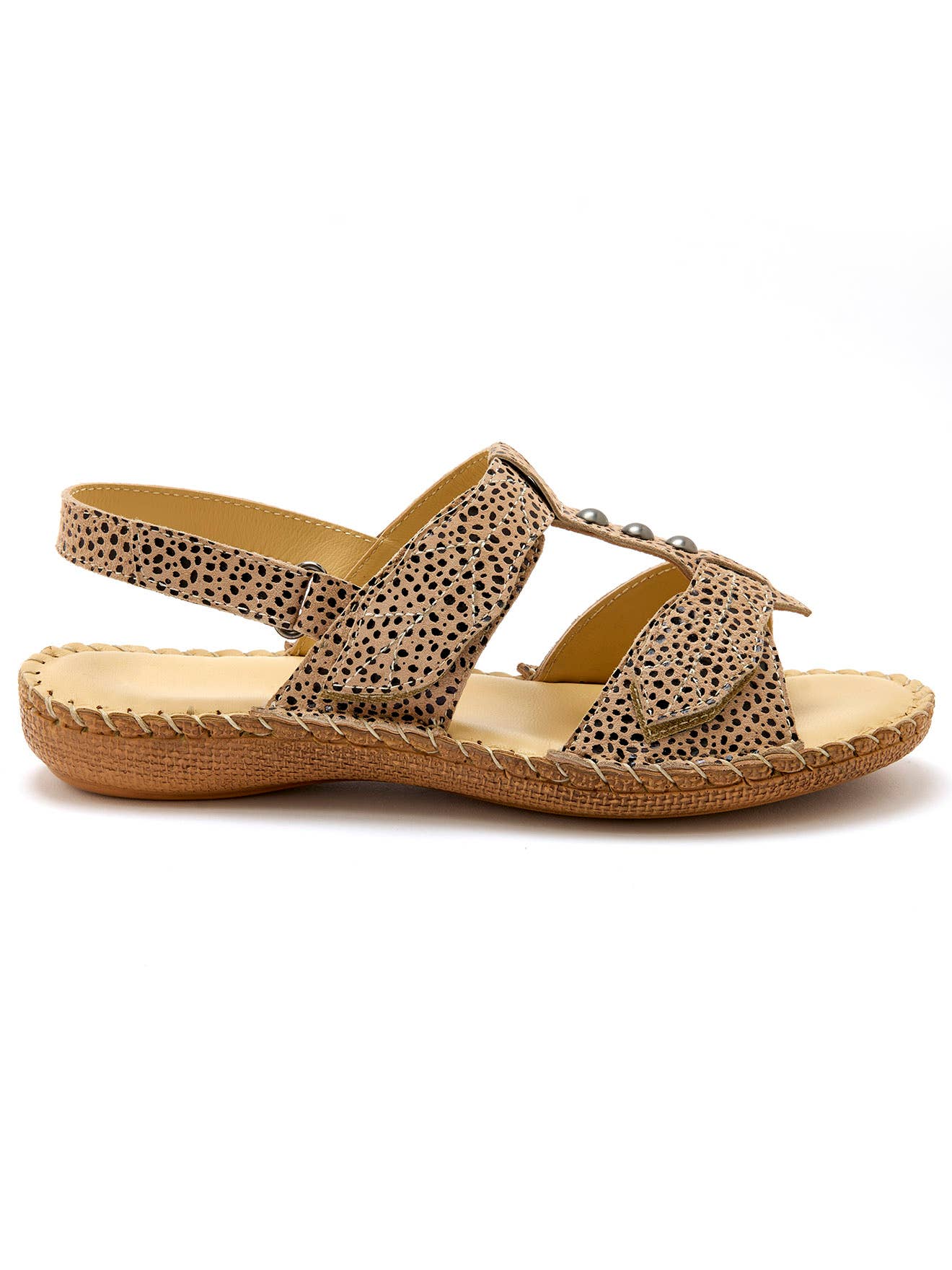 Sandales ultra souples en cuir (1005251_0033): Imprimé Beige / 38