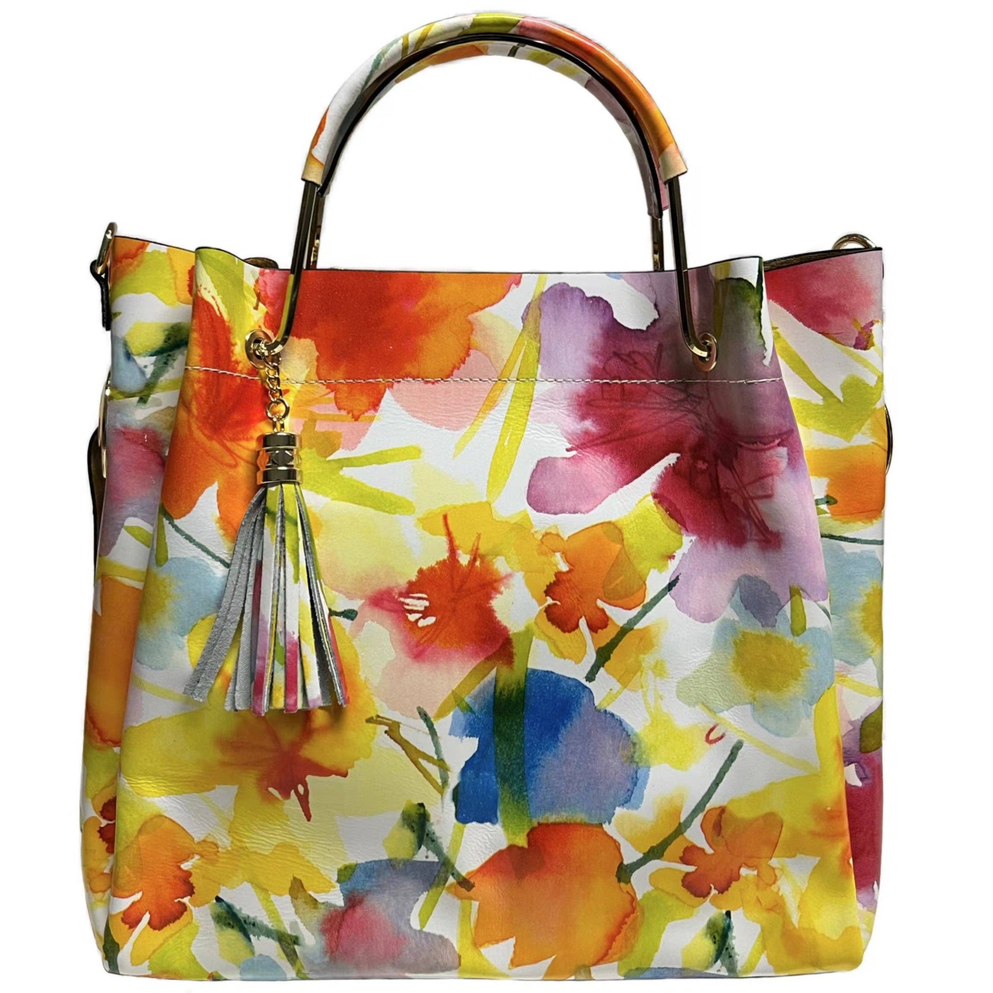 Sac seau Modarno pour femme en cuir véritable et sac intérieur mo: Forêt Joyeuse