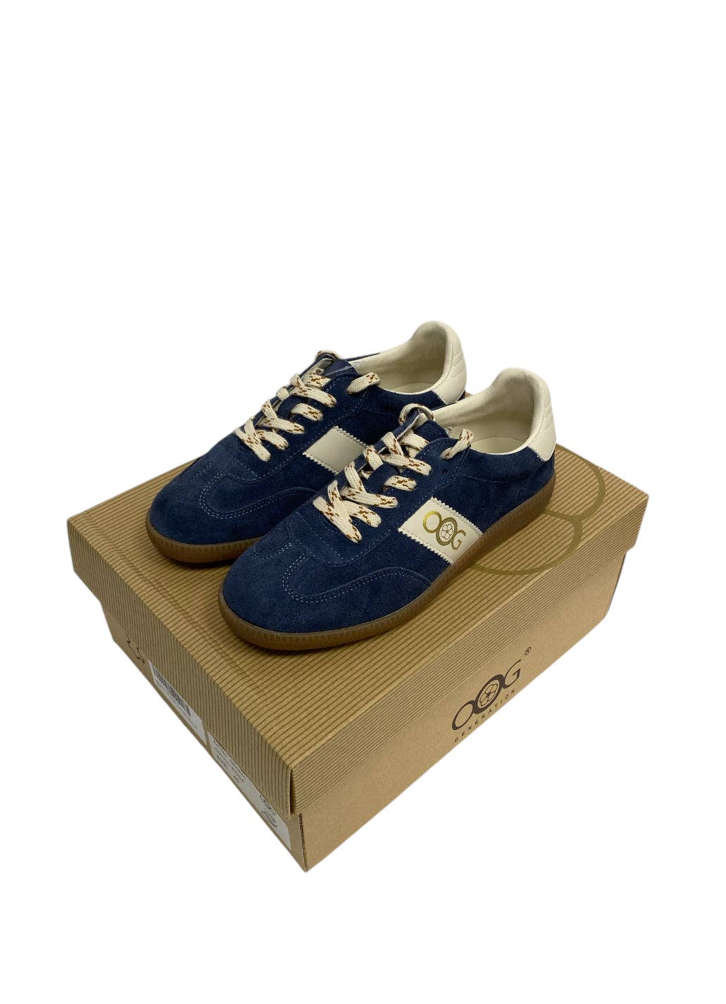 OS1814 Baskets en cuir marine OOG: Marine / 40