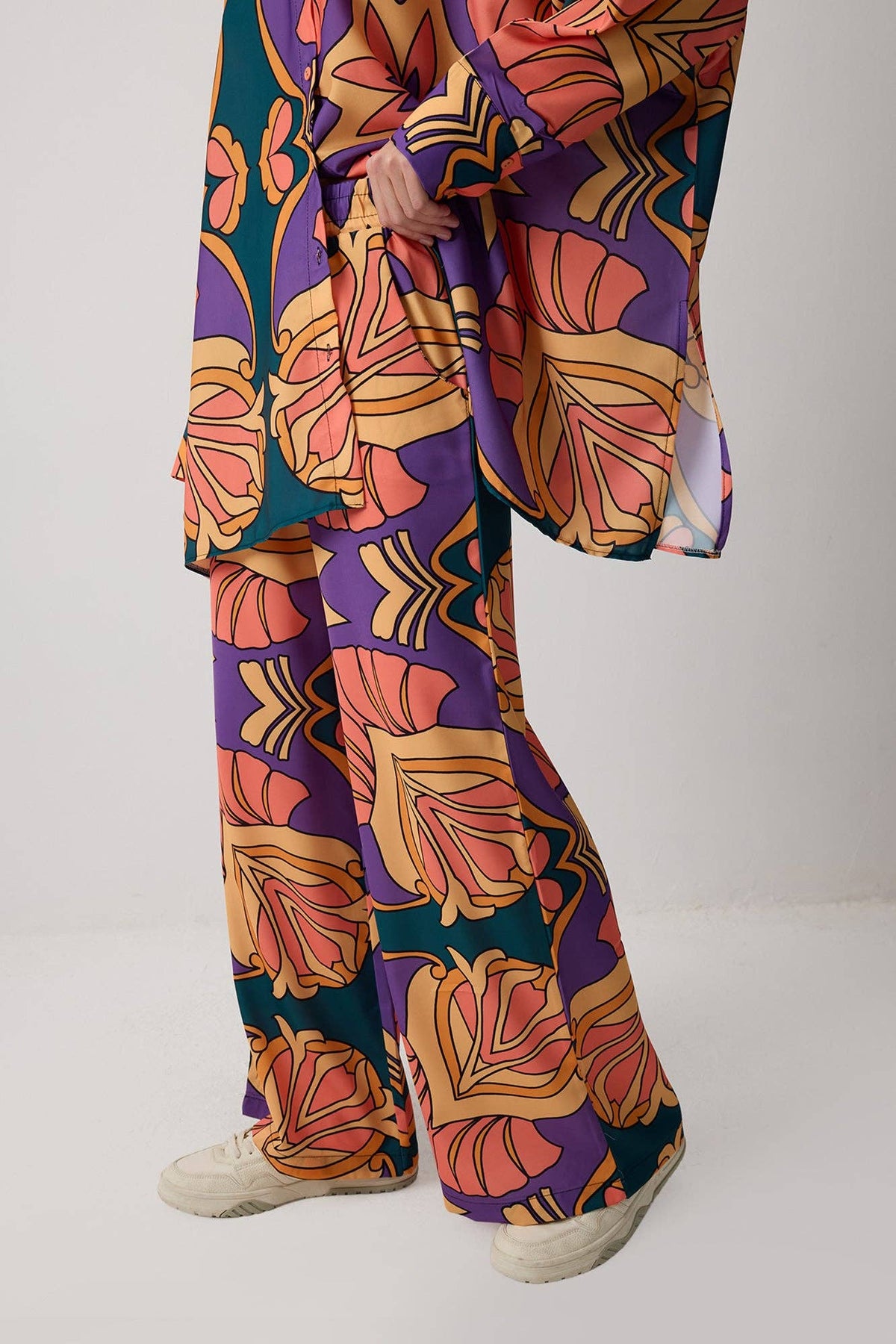 ENSEMBLE CHEMISE ET PANTALON À MOTIFS: Orange