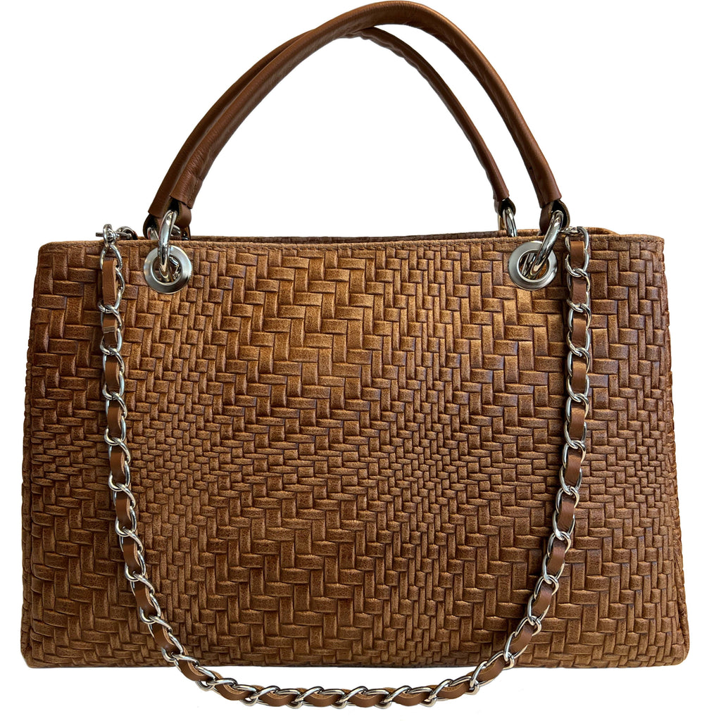 Sac à main Modarno pour femme en cuir véritable avec bandoulière: Nuit verte
