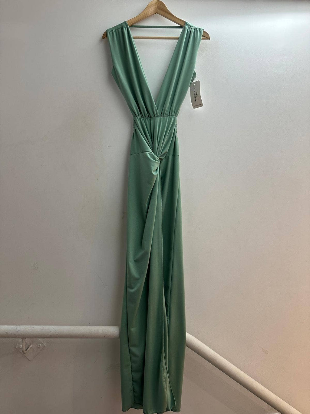 5997 Robe longue uni dos nu taille unique: NOIR / Taille unique