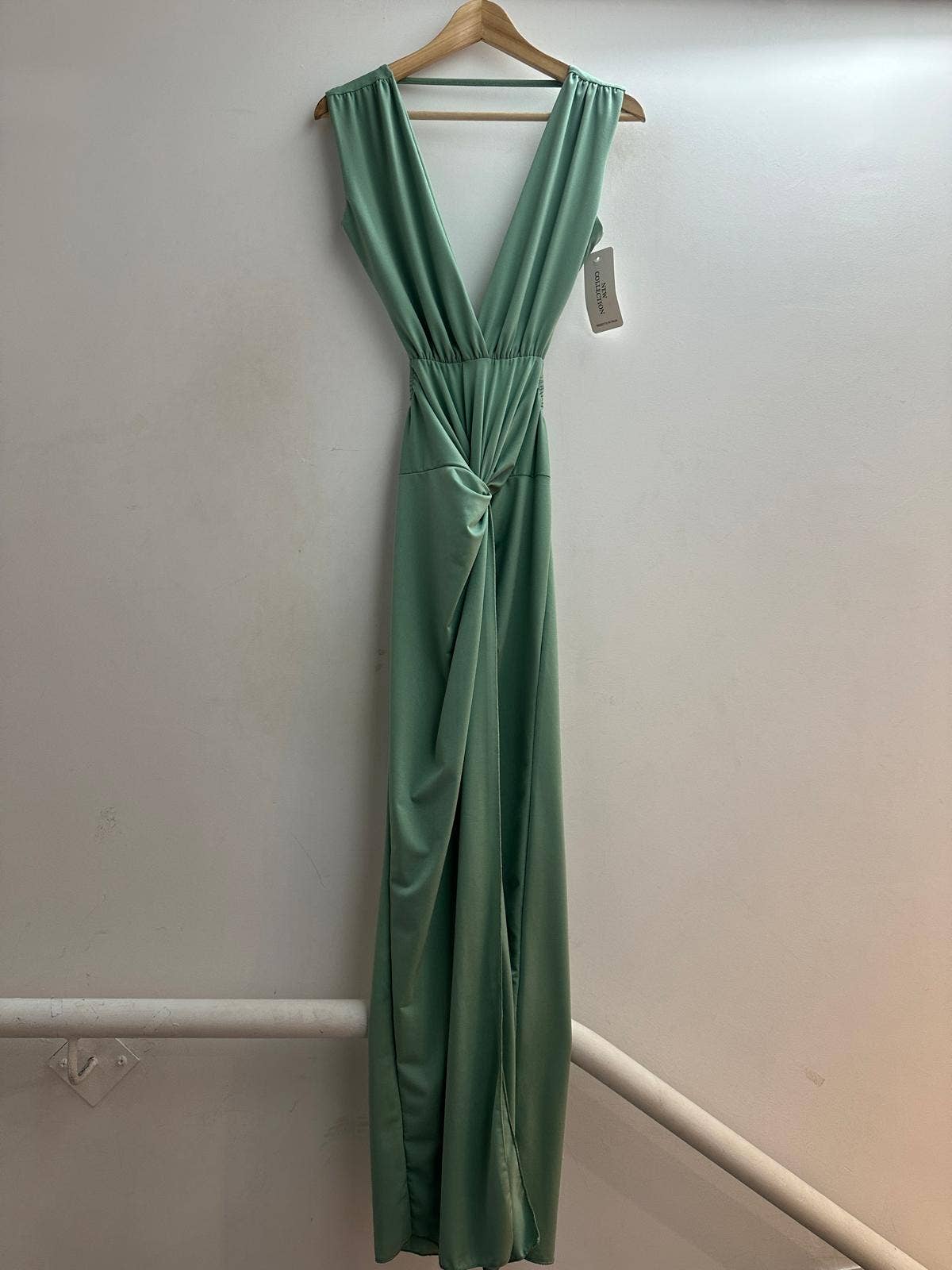 5997 Robe longue uni dos nu taille unique: NOIR / Taille unique