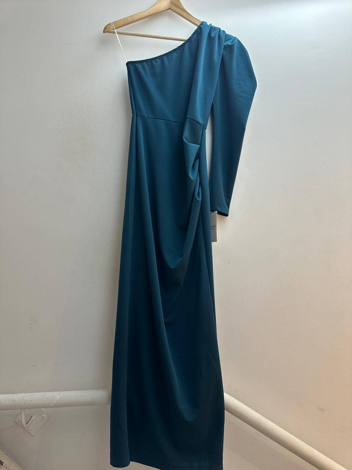 6849  robe longue avec une manche taille unique: Rouille / Taille unique