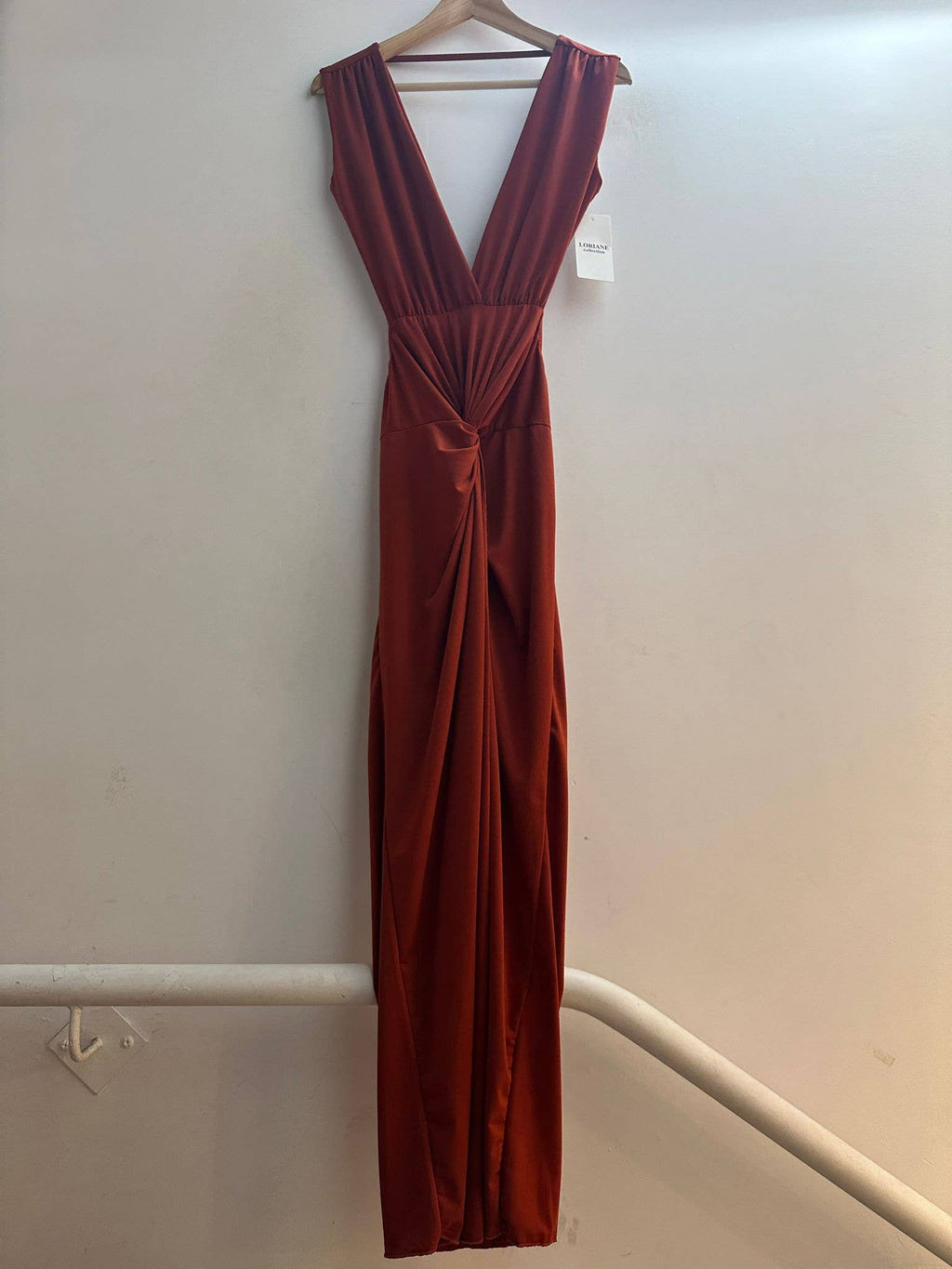 5997 Robe longue uni dos nu taille unique: NOIR / Taille unique