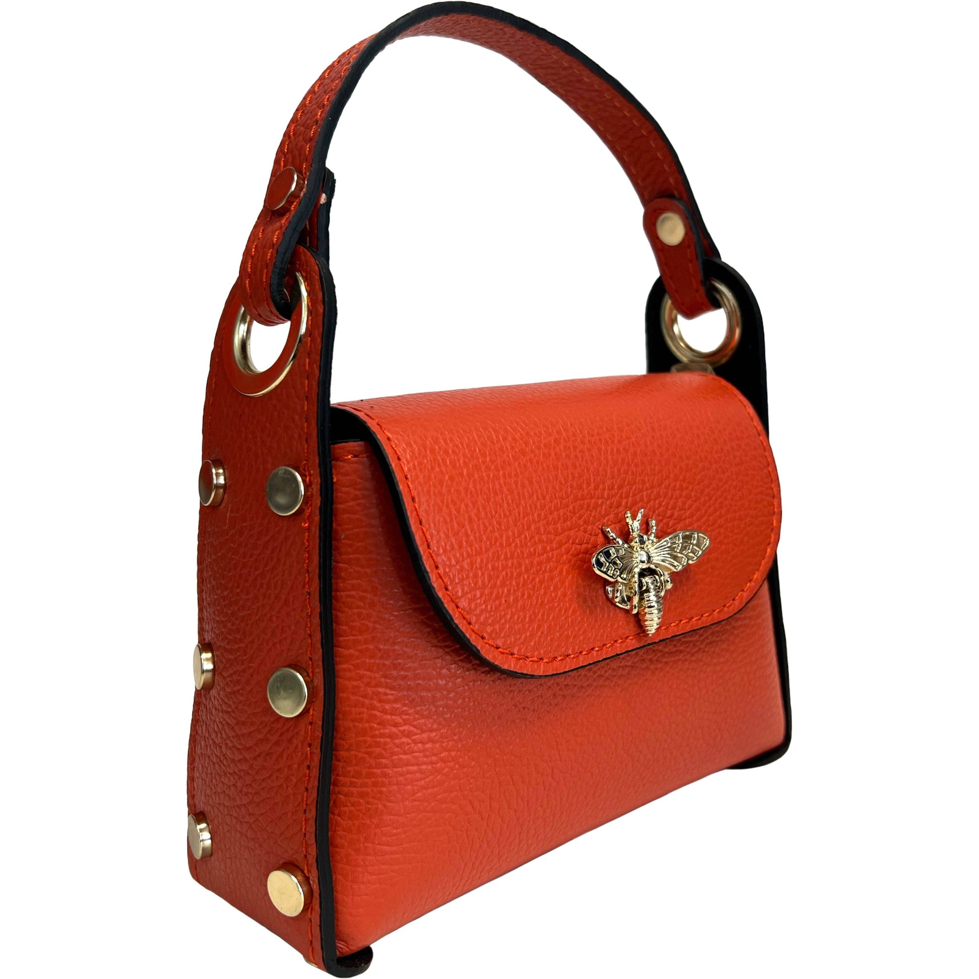 Mini-sac Modarno en cuir véritable dollar avec fermeture à braguette: Orange