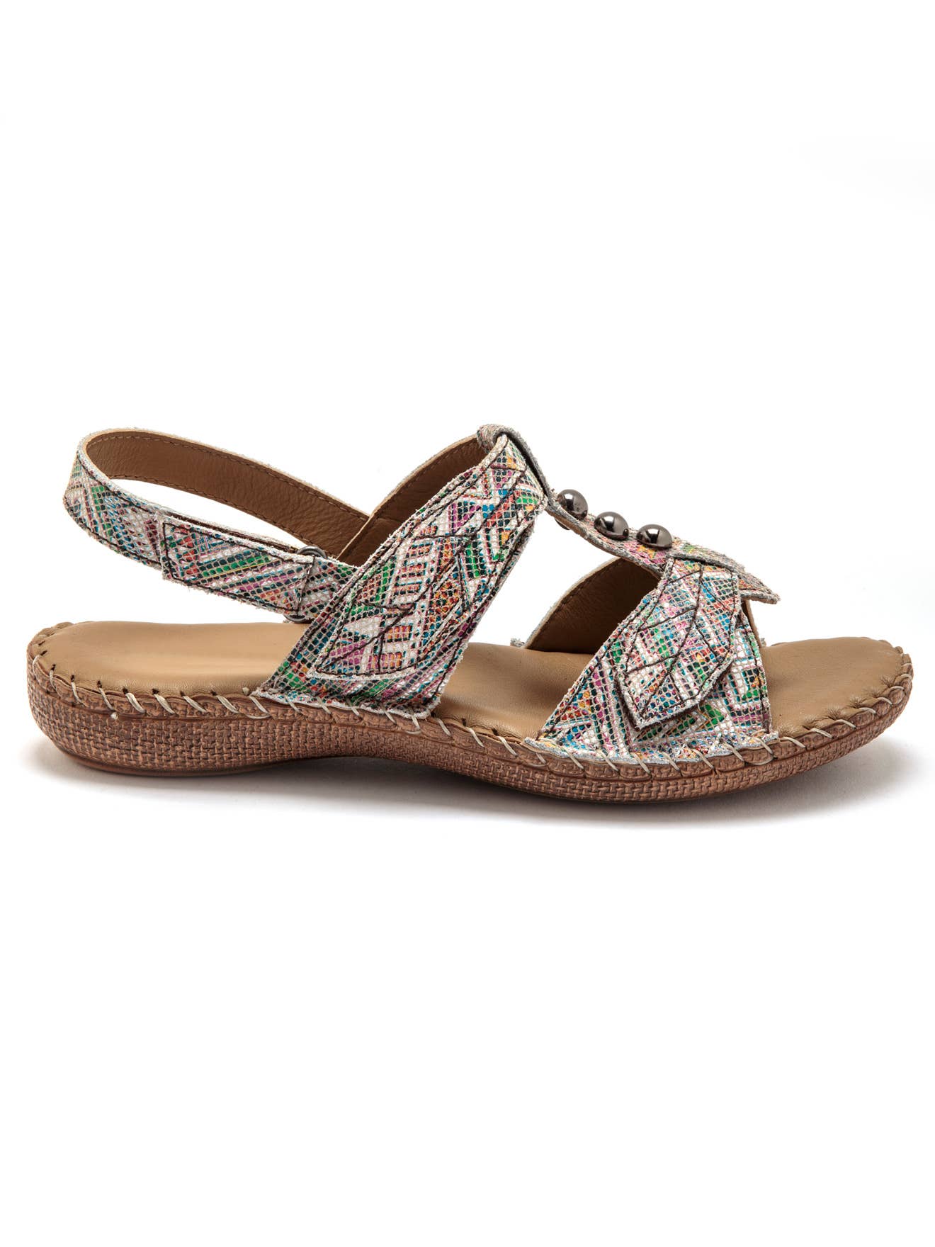 Sandales ultra souples en cuir (1005251_0017): Imprimé Multicolore / 40