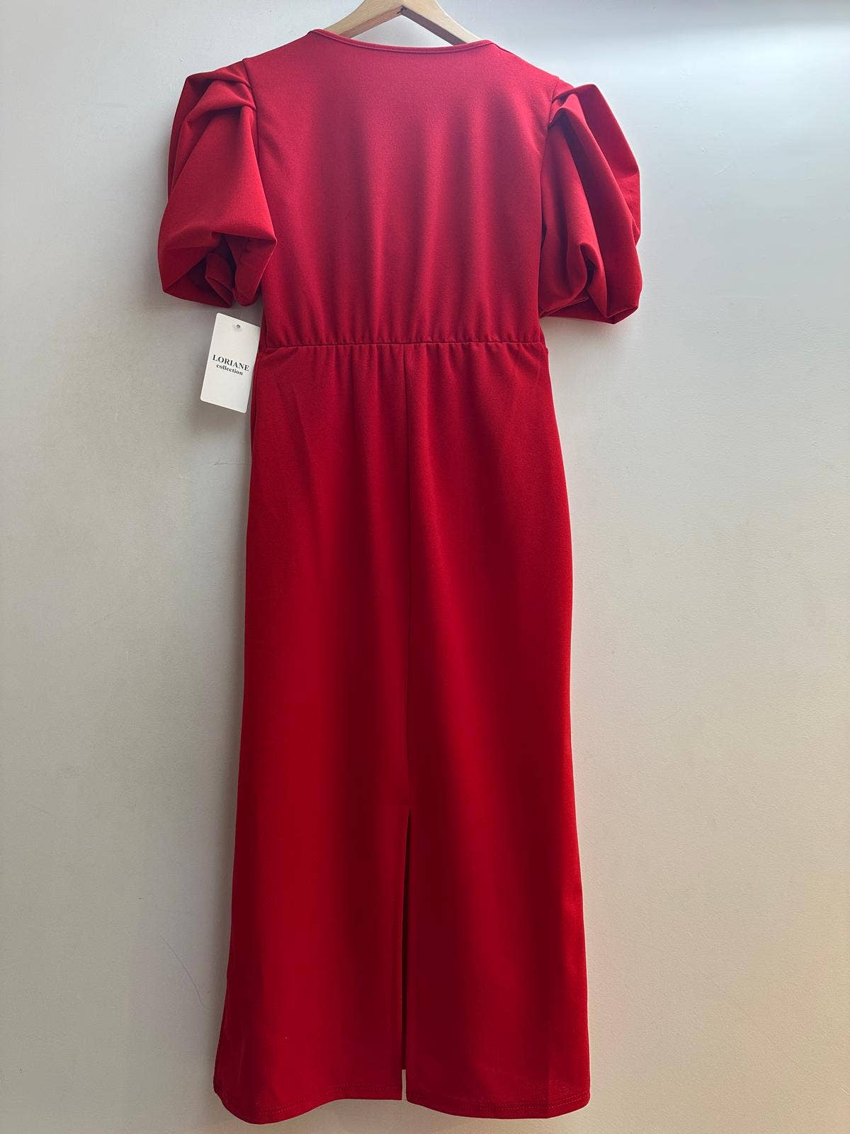 6247U Robe midi uni: Rouge