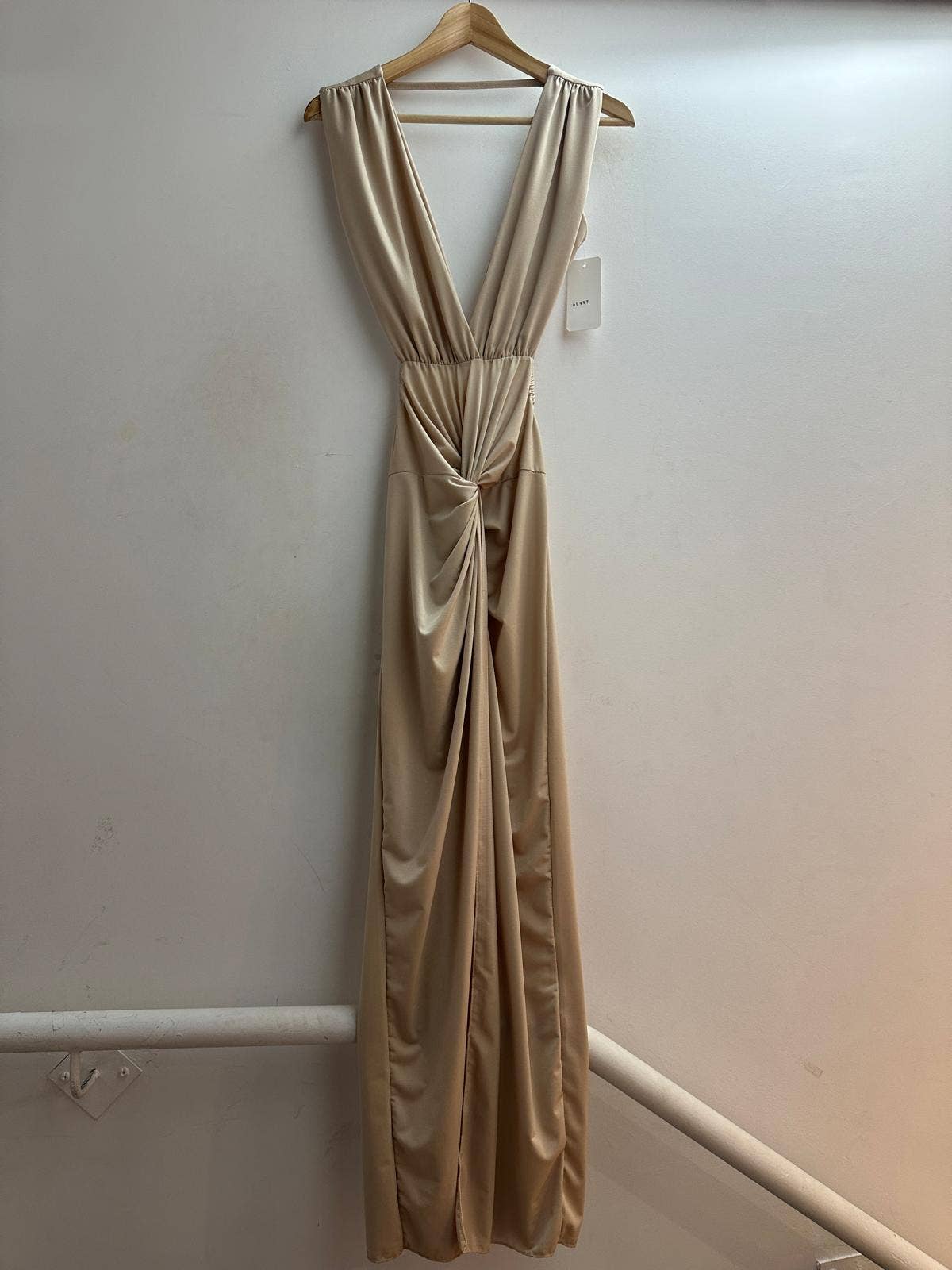 5997 Robe longue uni dos nu taille unique: NOIR / Taille unique
