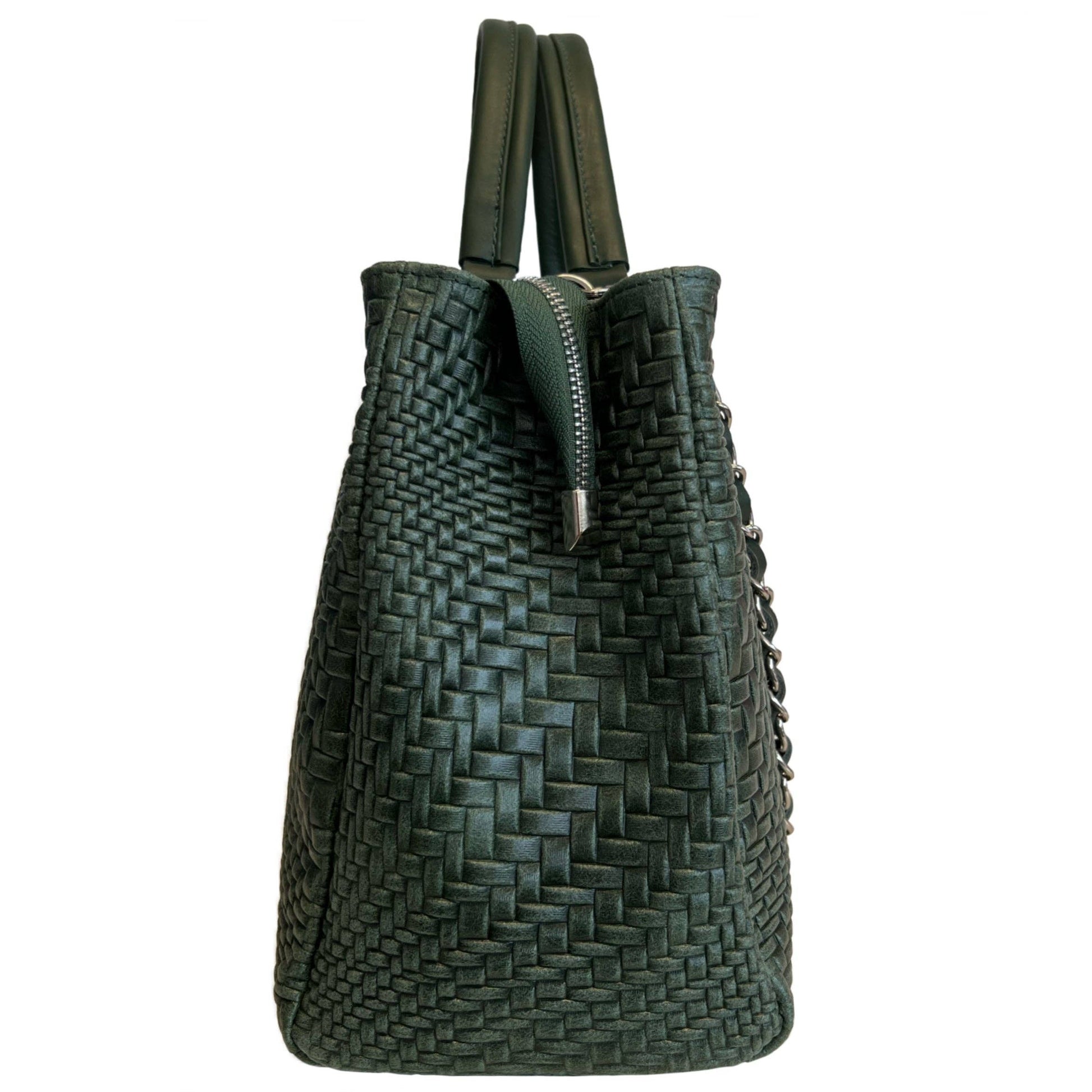 Sac à main Modarno pour femme en cuir véritable avec bandoulière: Nuit verte