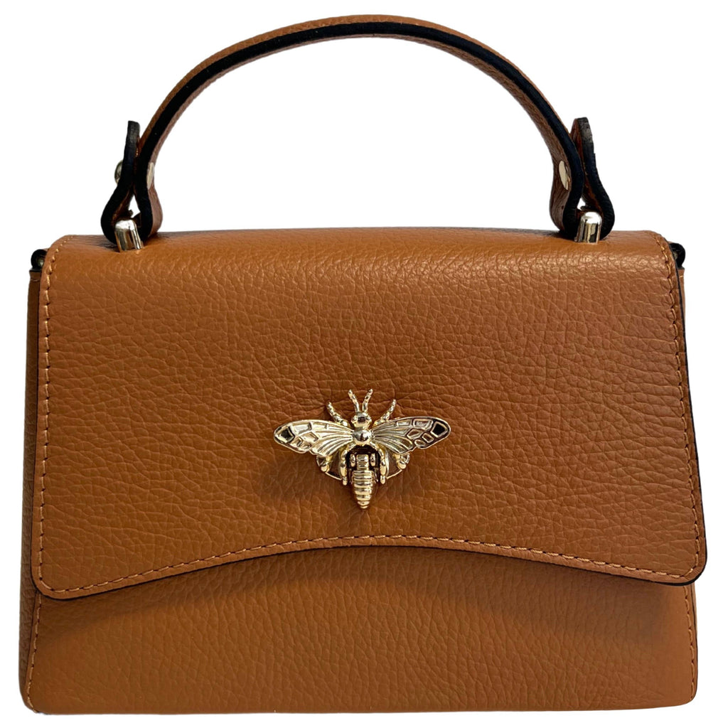 Sac à bandoulière pour femme en cuir véritable avec fermeture Ape: Orange
