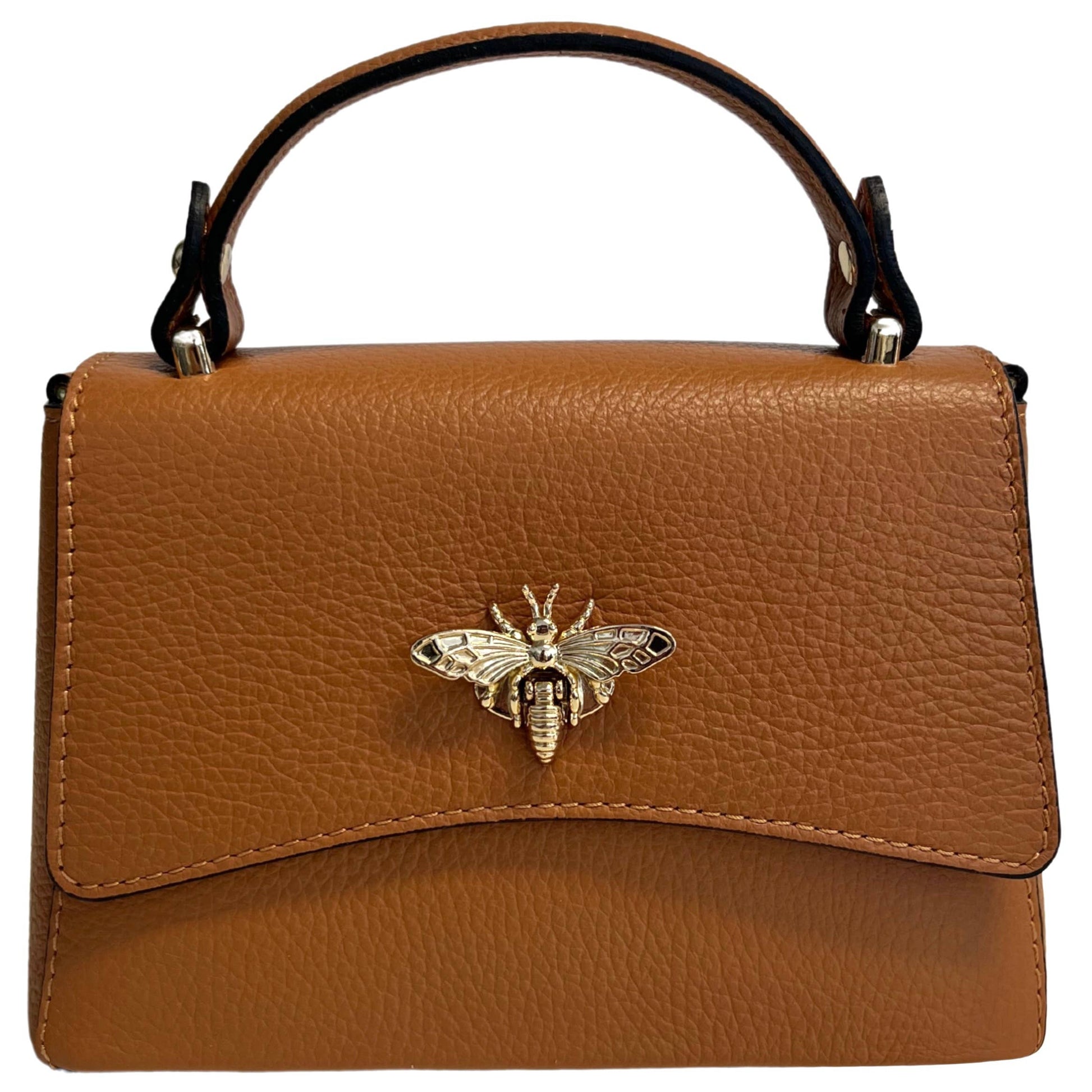 Sac à bandoulière pour femme en cuir véritable avec fermeture Ape: Orange