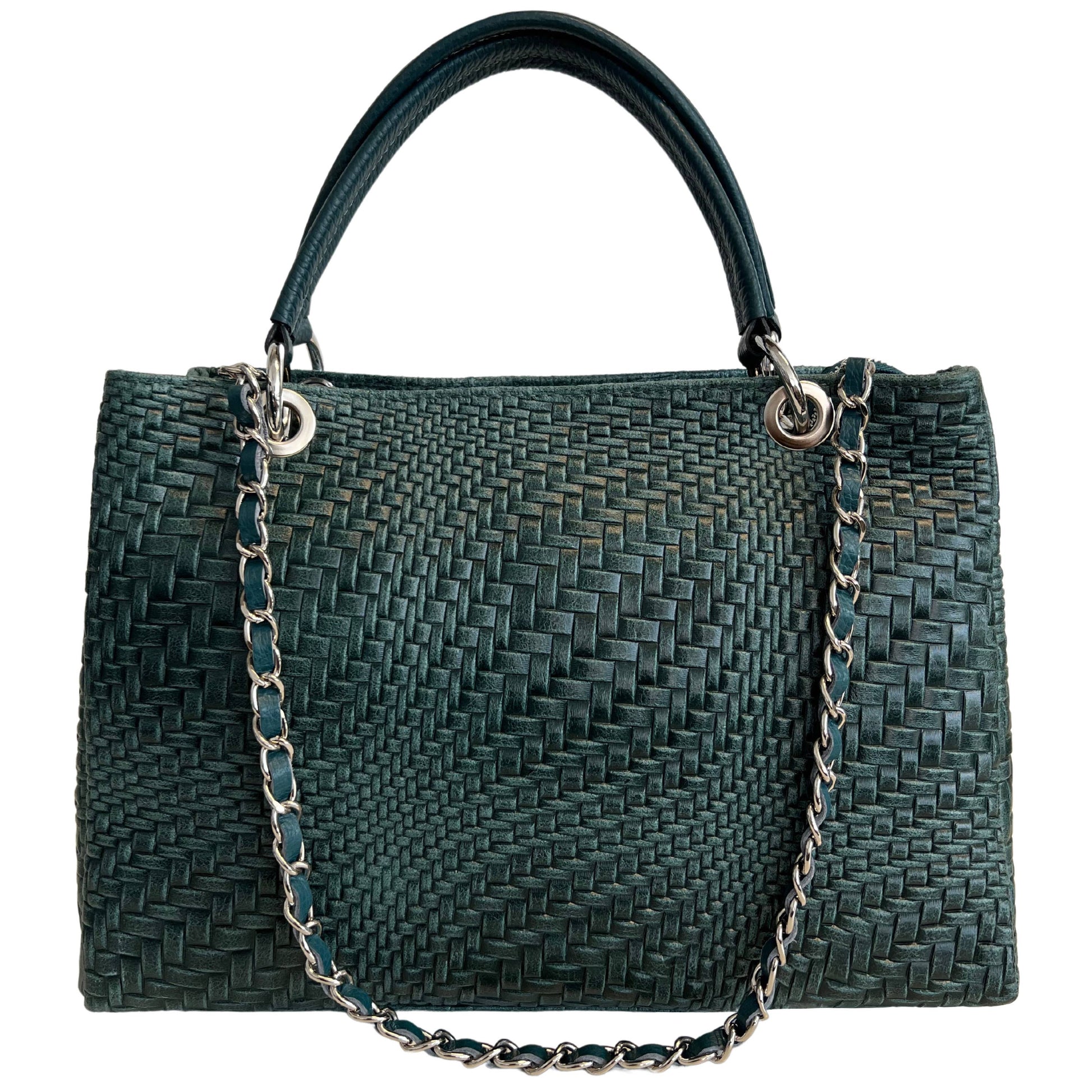 Sac à main Modarno pour femme en cuir véritable avec bandoulière: Nuit verte