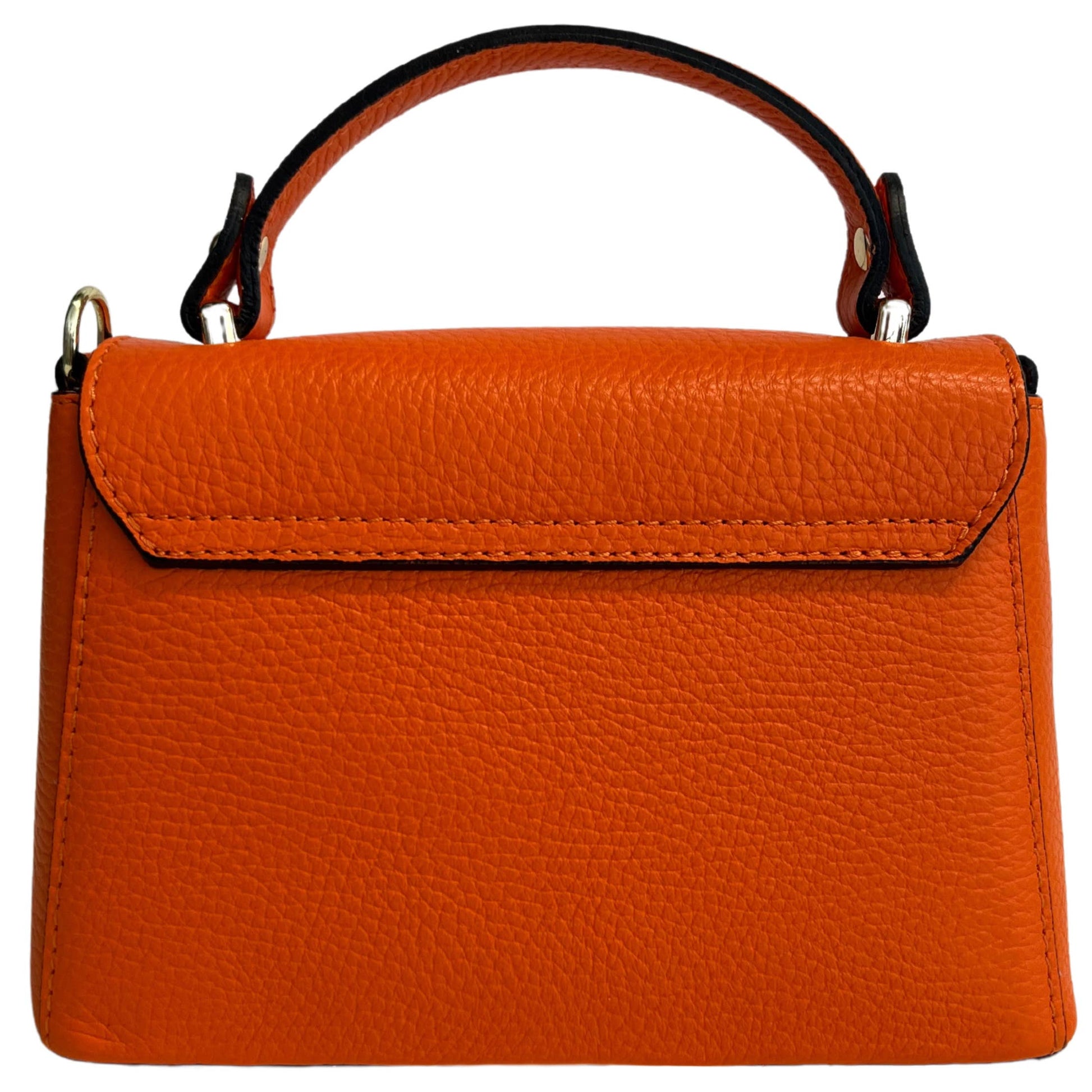 Sac à bandoulière pour femme en cuir véritable avec fermeture Ape: Orange