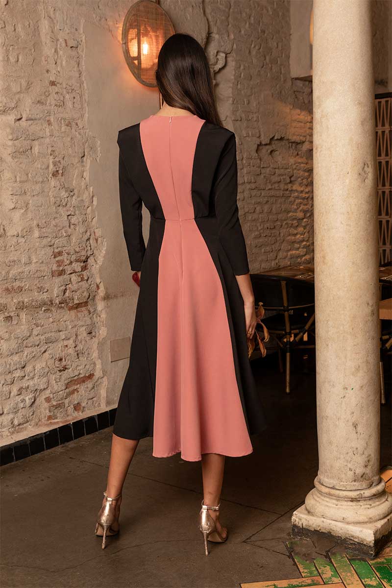 Robe Jana bicolore noir/rose - HIVER/HIVER 2022: UNIQUE / XS
