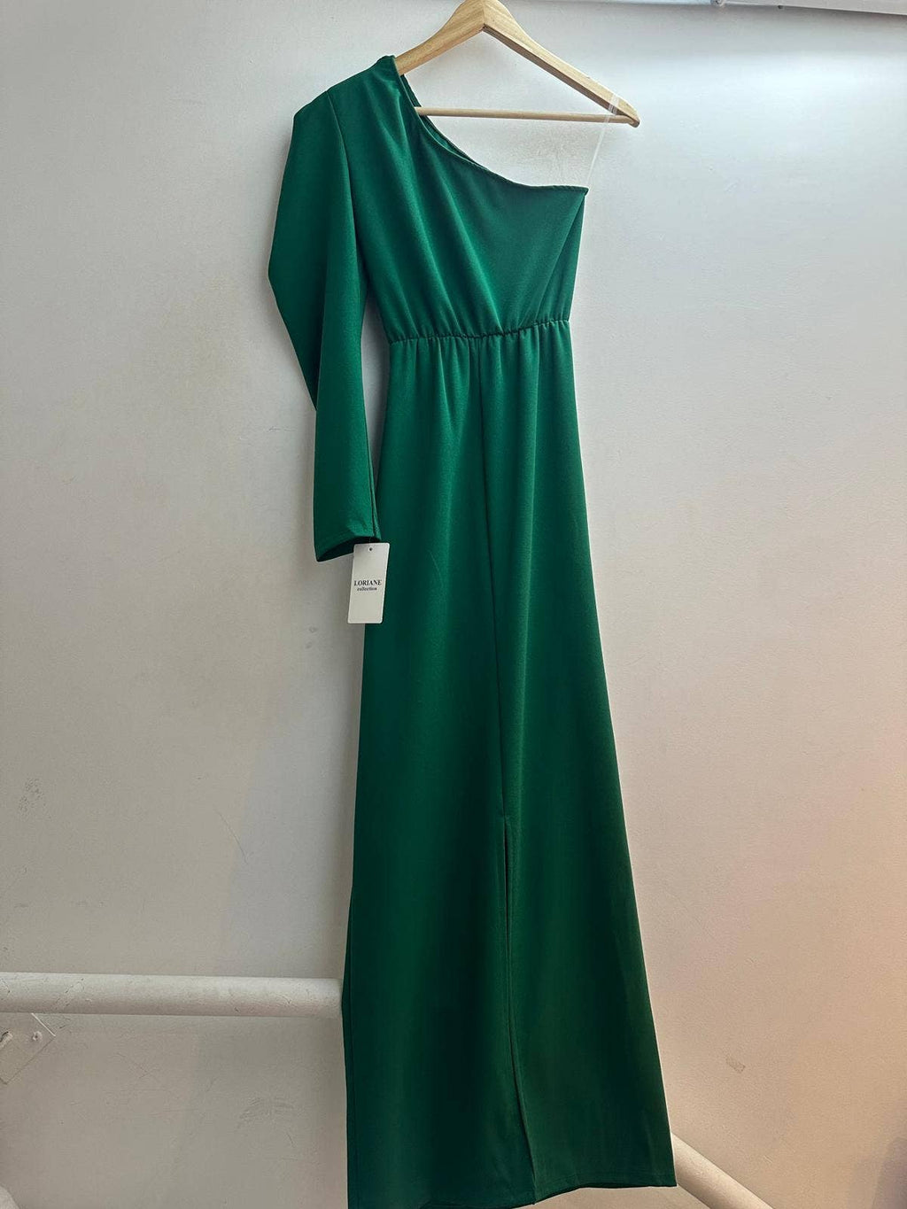 6849  robe longue avec une manche taille unique: Rouille / Taille unique