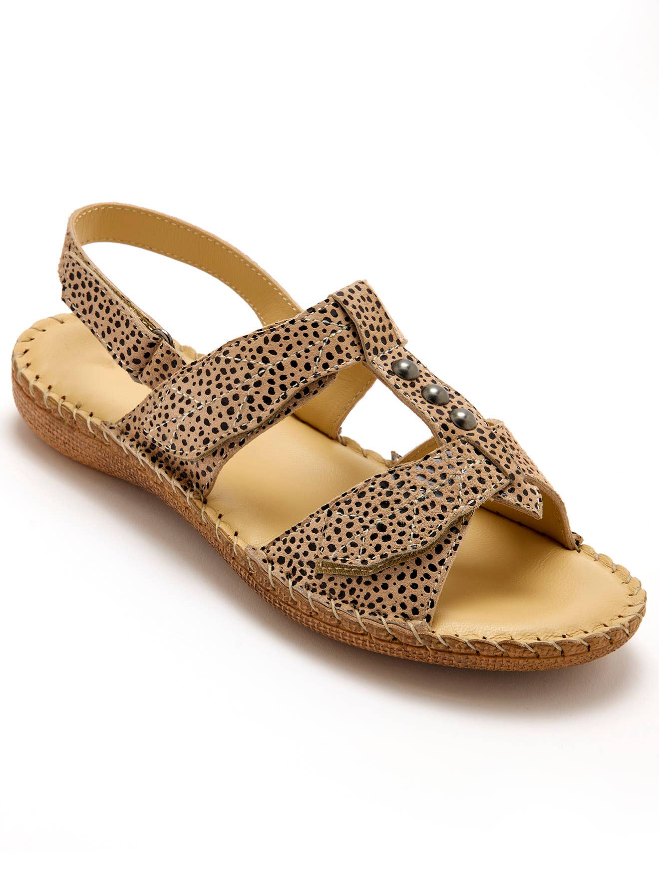 Sandales ultra souples en cuir (1005251_0033): Imprimé Beige / 41