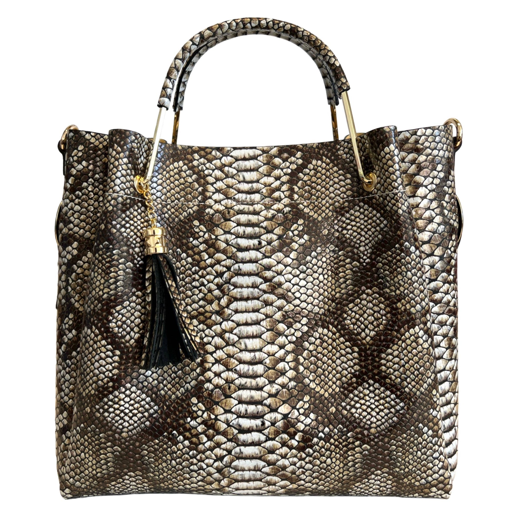 Sac seau Modarno pour femme en cuir véritable et sac intérieur mo: Forêt Joyeuse