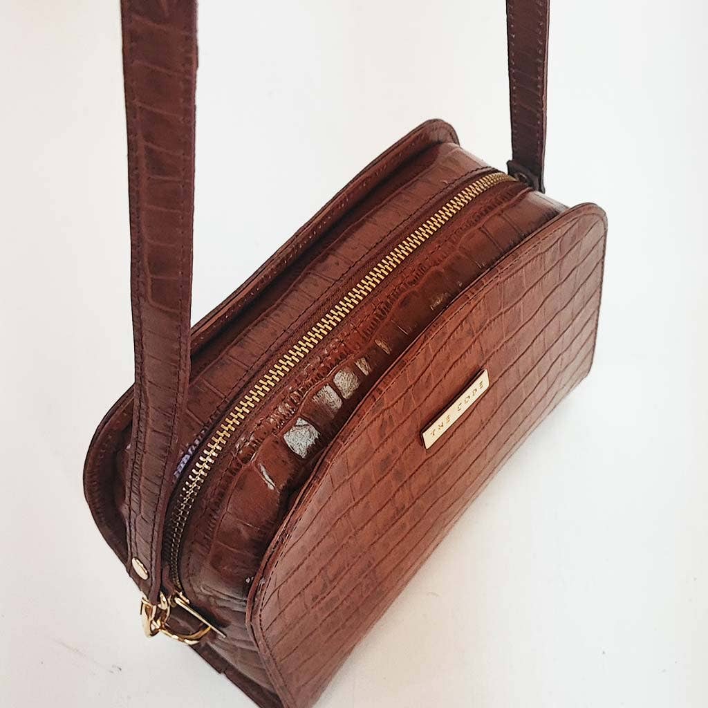 Sac bandoulière Casandra marron cognac