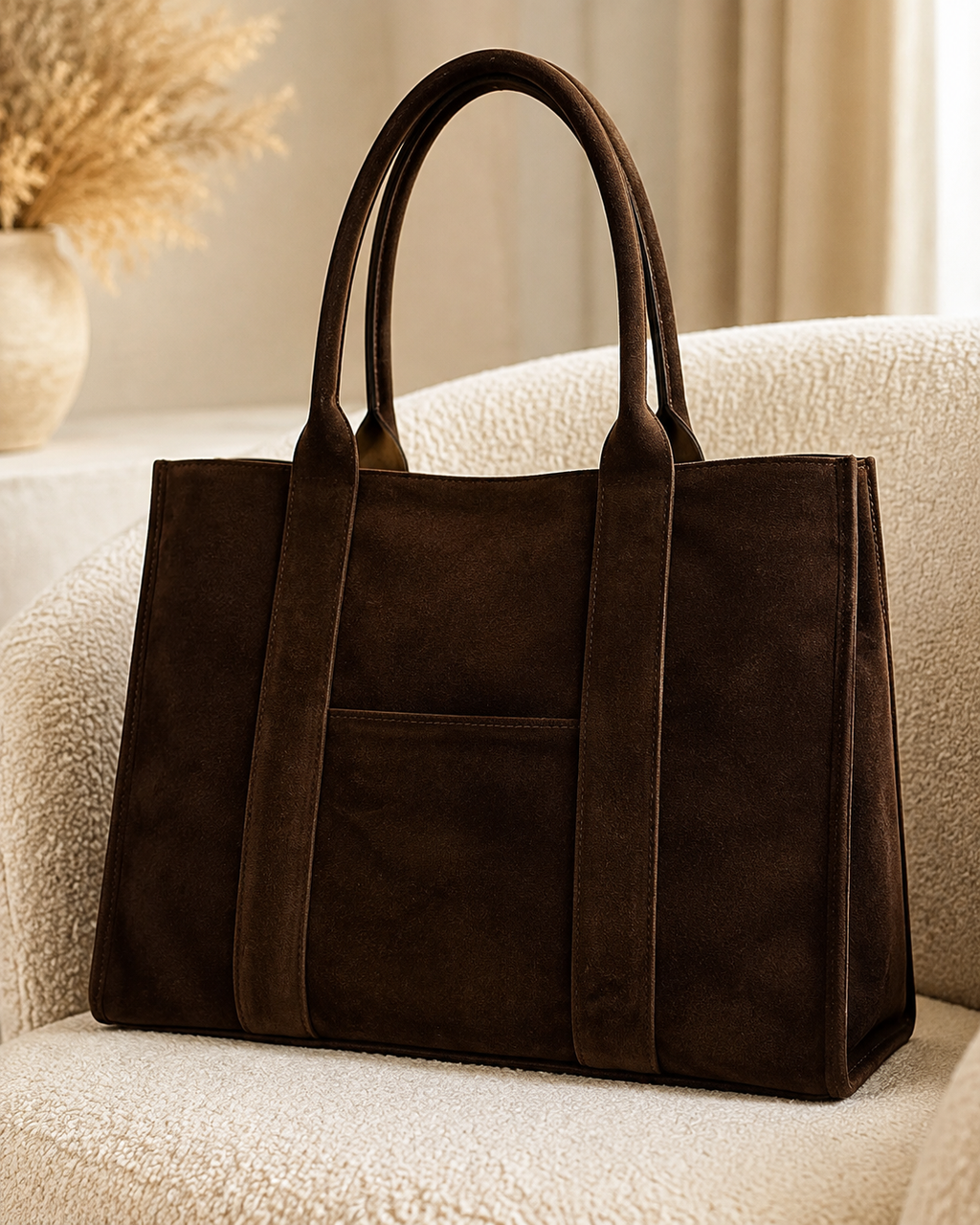 Sac  marron en cuir véritable – Fabriqué en Italie