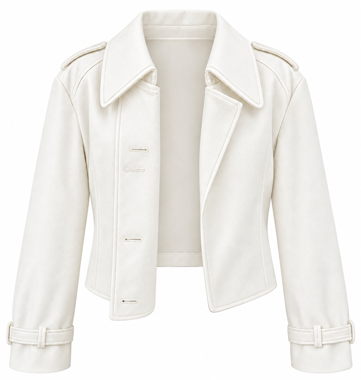 Veste courte ivoire Élégance à double boutonnage