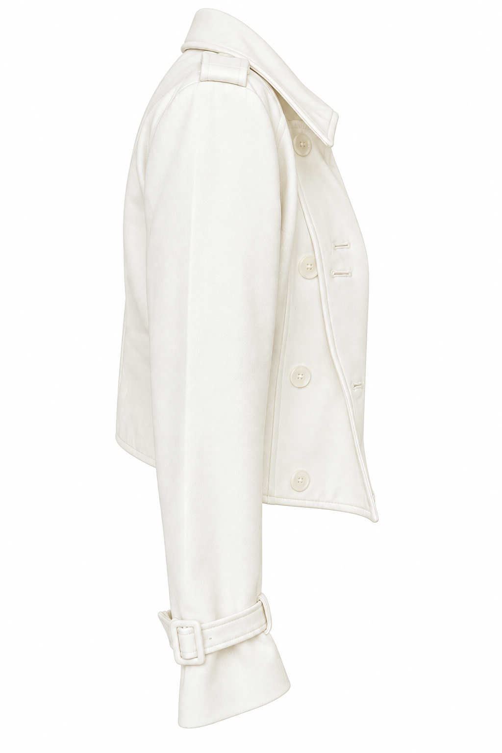 Veste courte ivoire Élégance à double boutonnage