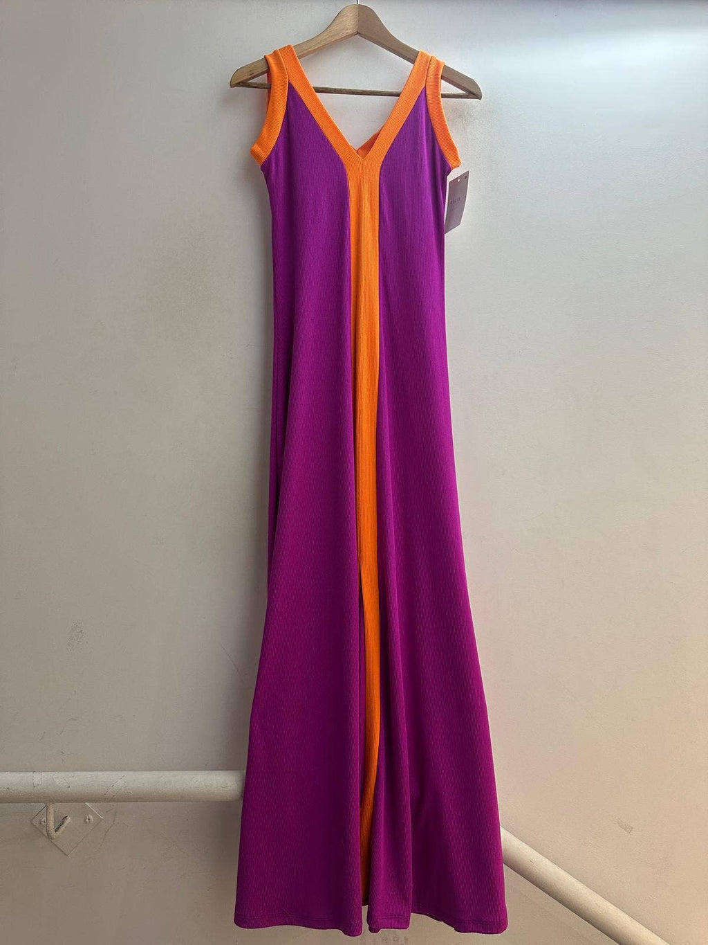 9655 robe débardeur longues avec fente devant taille unique : Noir / Taille unique