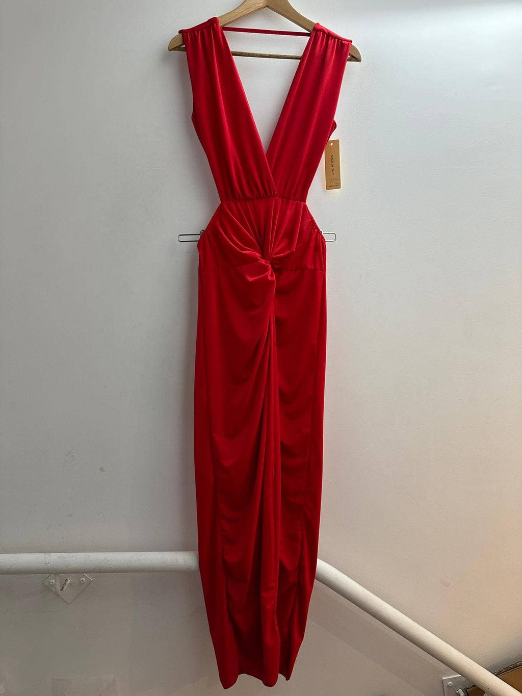5997 Robe longue uni dos nu taille unique: NOIR / Taille unique