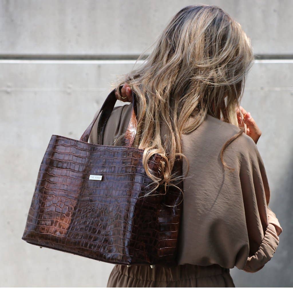 Shopper marron chocolat Patricia