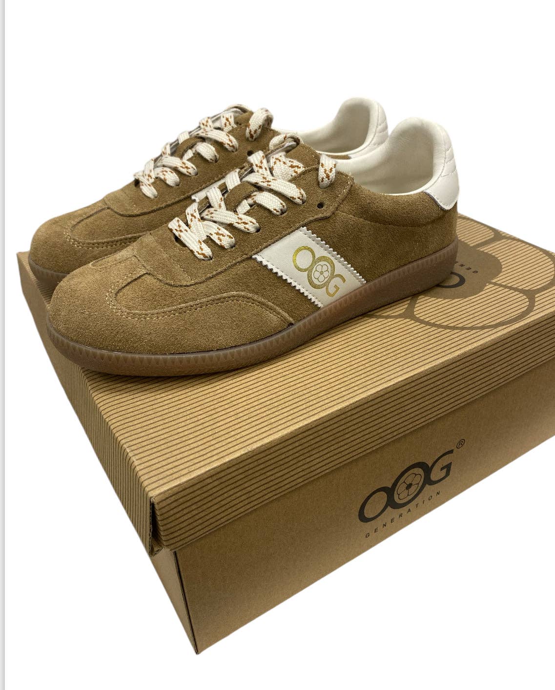OS1814 Baskets en cuir Camel OOG: Chameau / 36