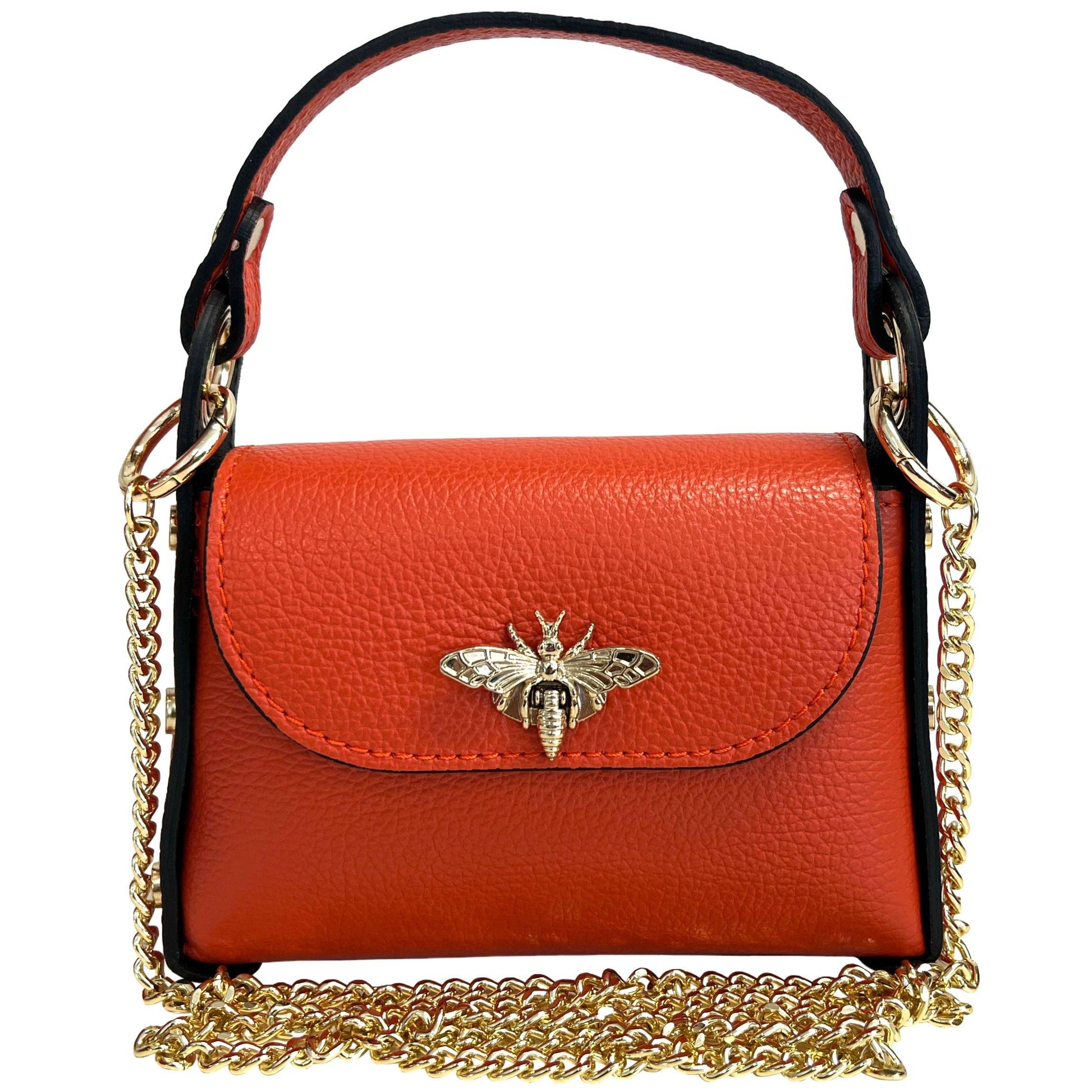 Mini-sac Modarno en cuir véritable dollar avec fermeture à braguette: Orange