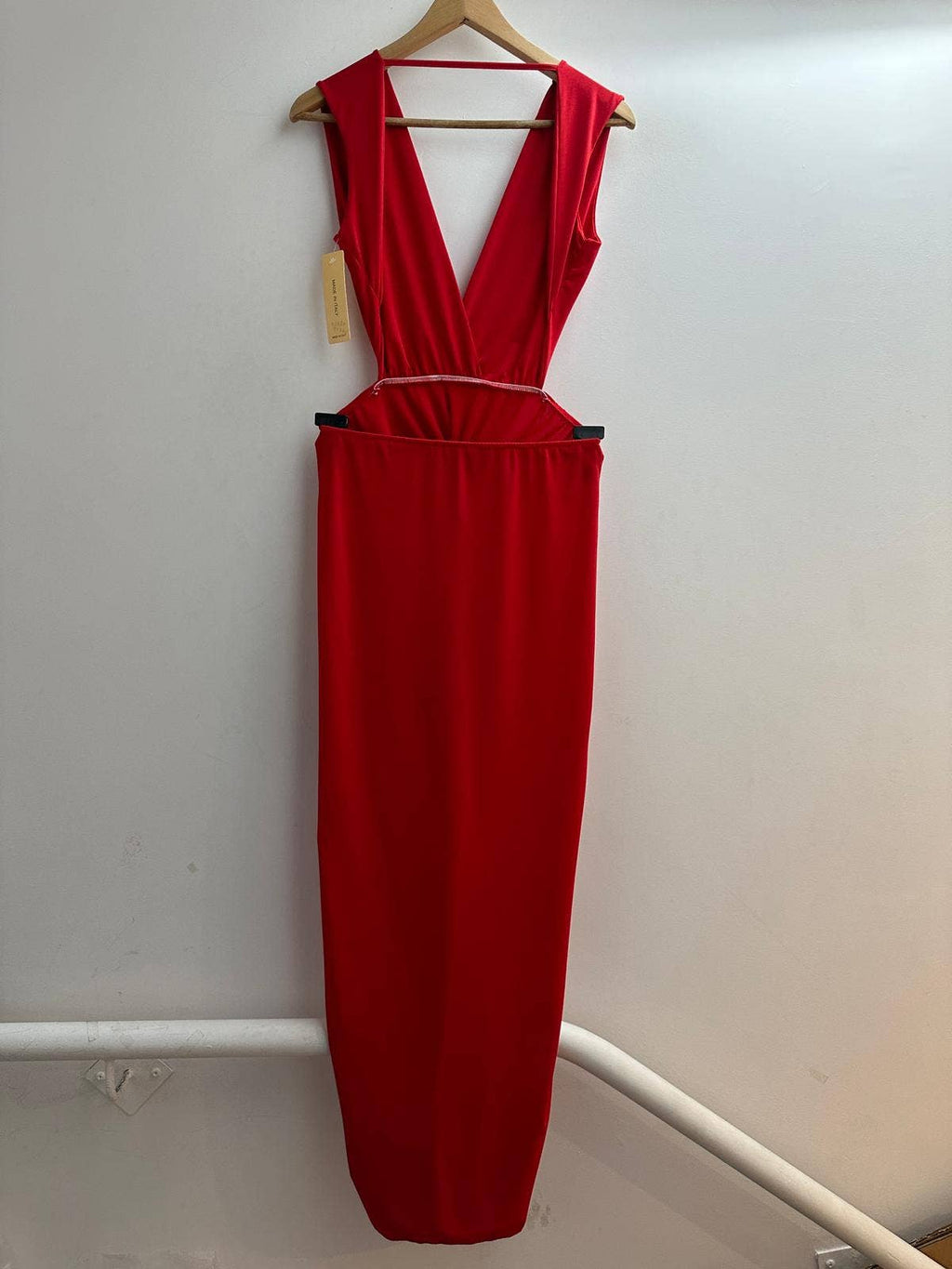 5997 Robe longue uni dos nu taille unique: NOIR / Taille unique