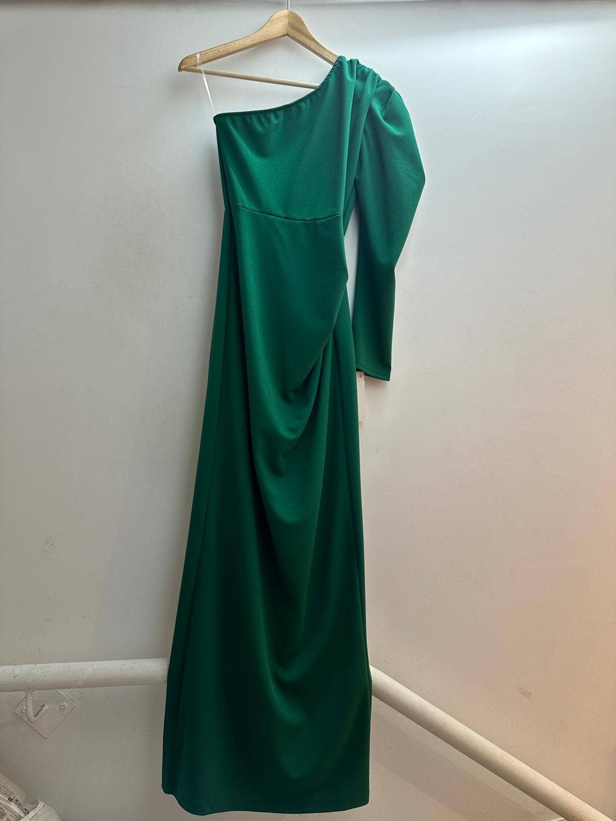 6849  robe longue avec une manche taille unique: Rouille / Taille unique