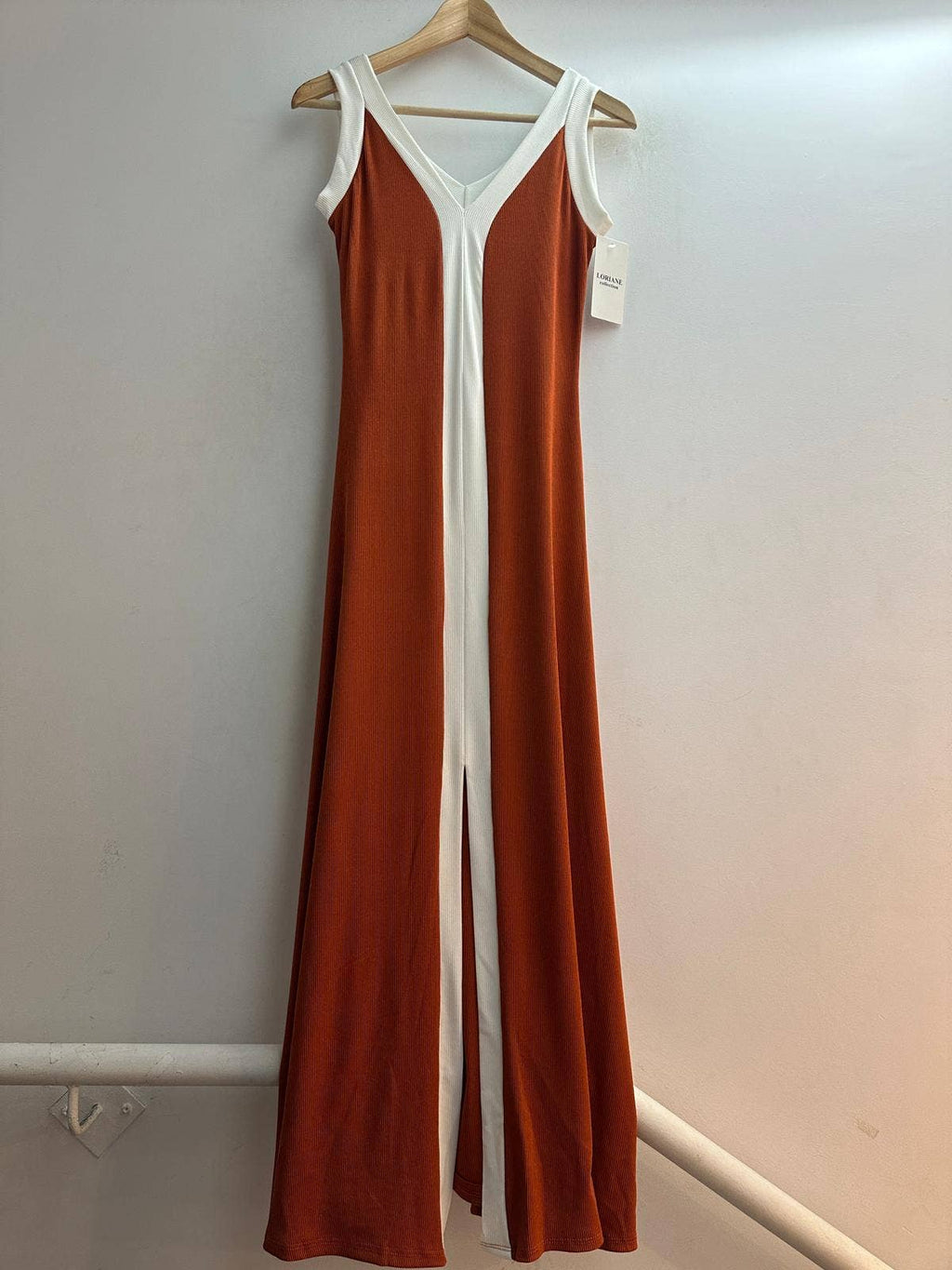 9655 robe débardeur longues avec fente devant taille unique : Noir / Taille unique