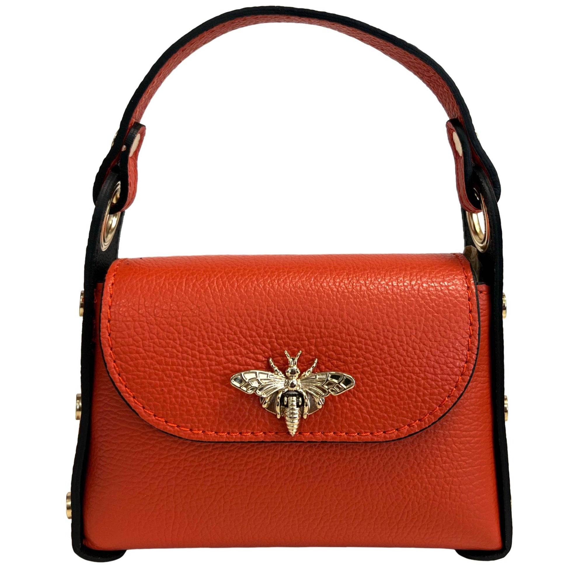 Mini-sac Modarno en cuir véritable dollar avec fermeture à braguette: Orange