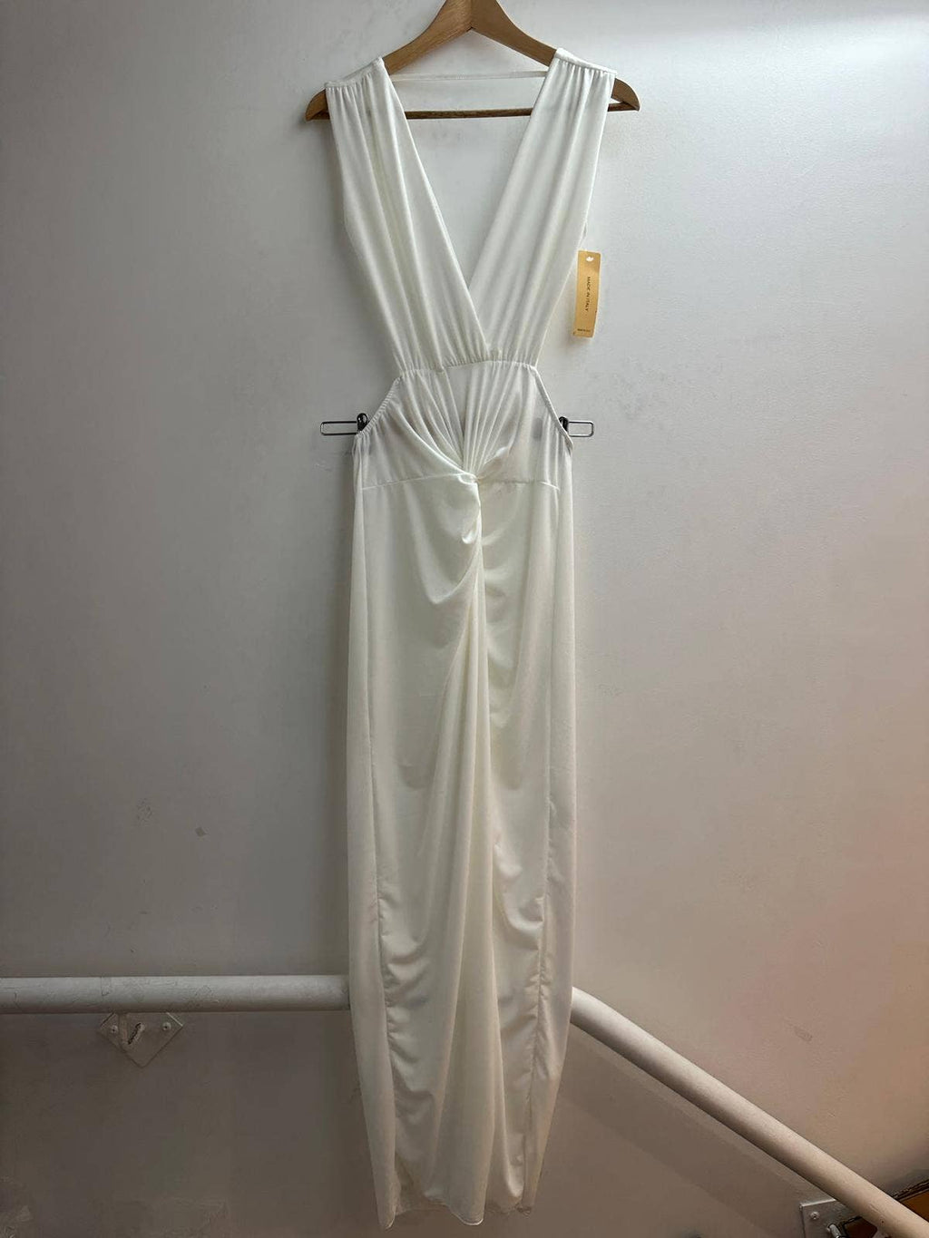 5997 Robe longue uni dos nu taille unique: NOIR / Taille unique