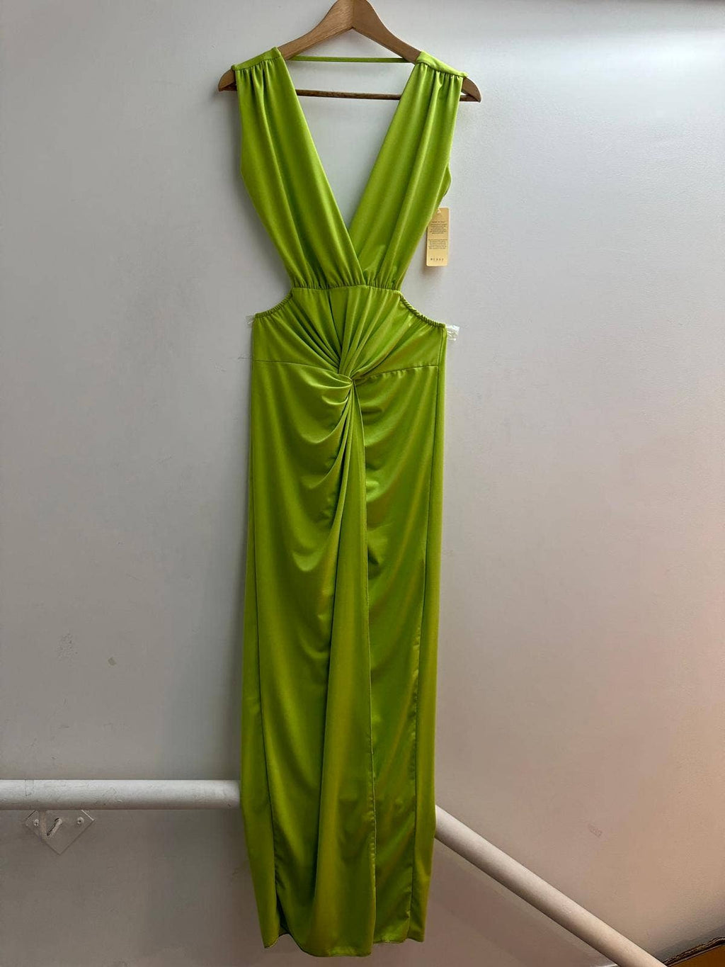 5997 Robe longue uni dos nu taille unique: NOIR / Taille unique